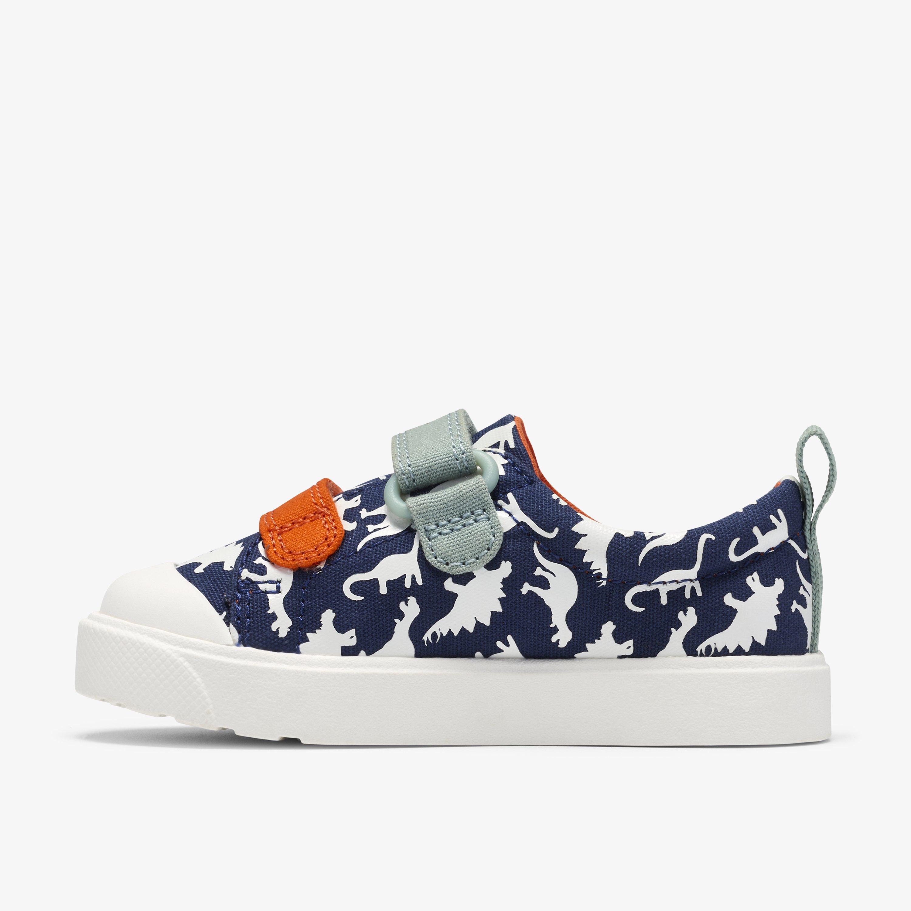 City Path Toddler Navy Print Canvas Riptape, view 2 of 6