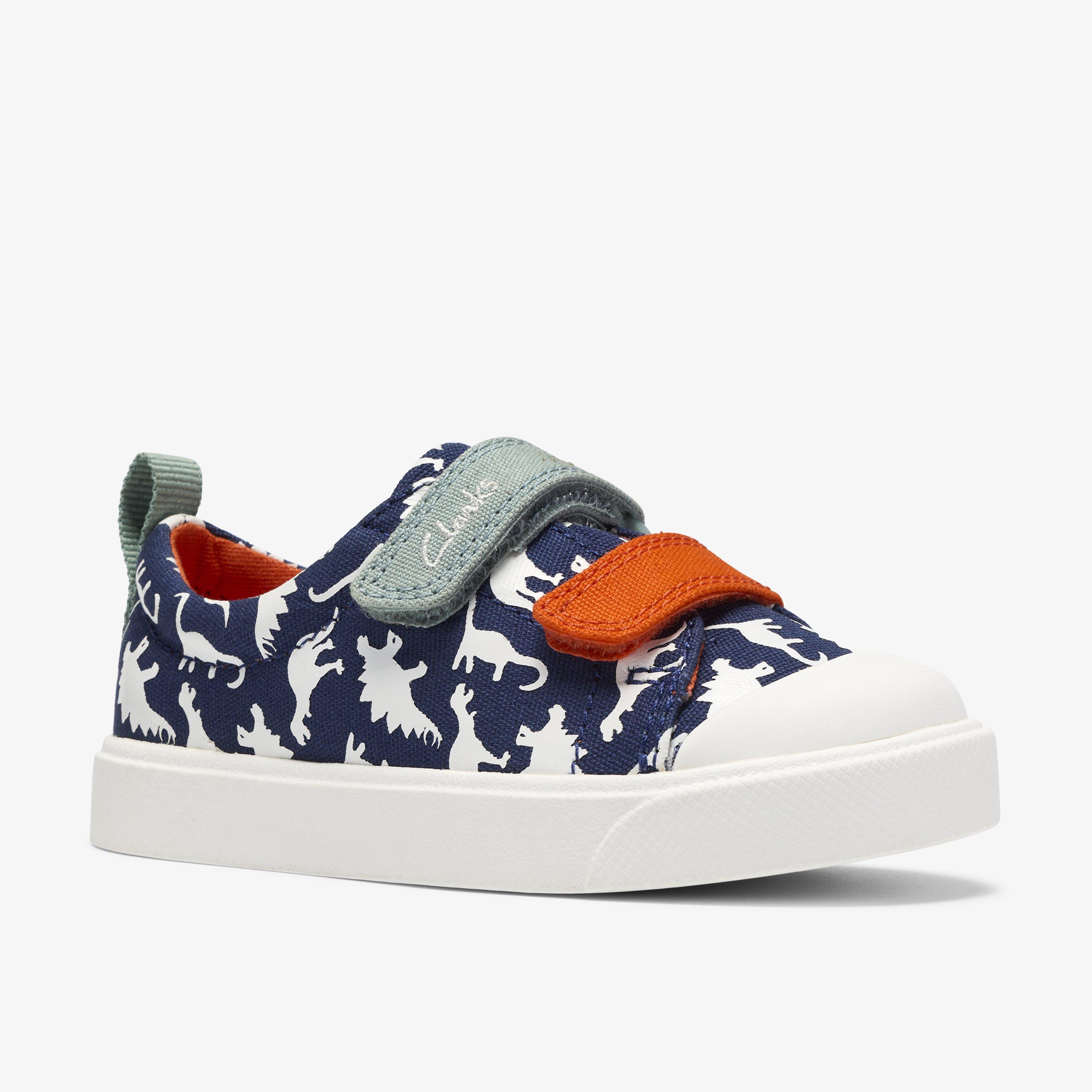 City Path Toddler Navy Print Canvas Riptape, view 4 of 6