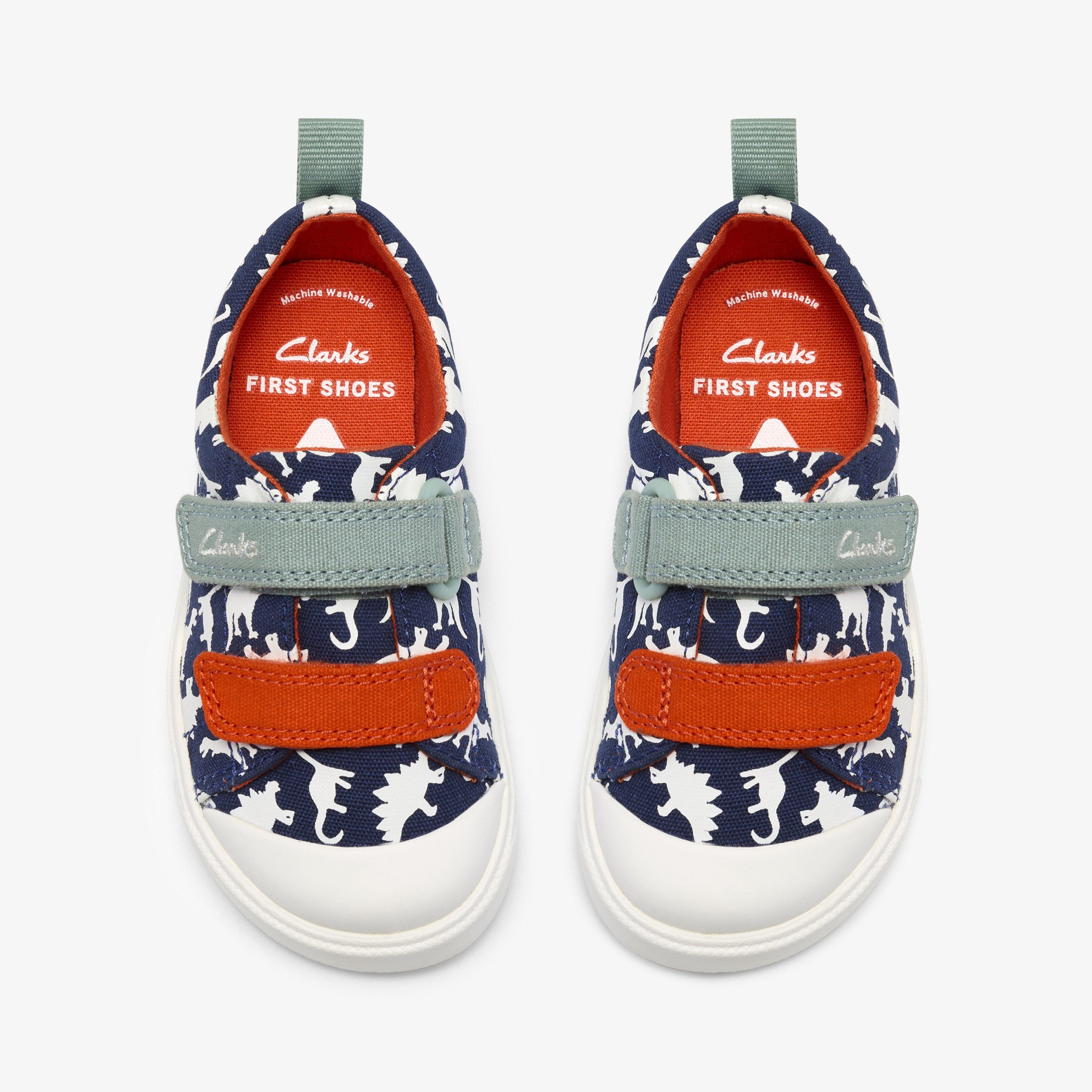 City Path Toddler Navy Print Canvas Riptape, view 6 of 6