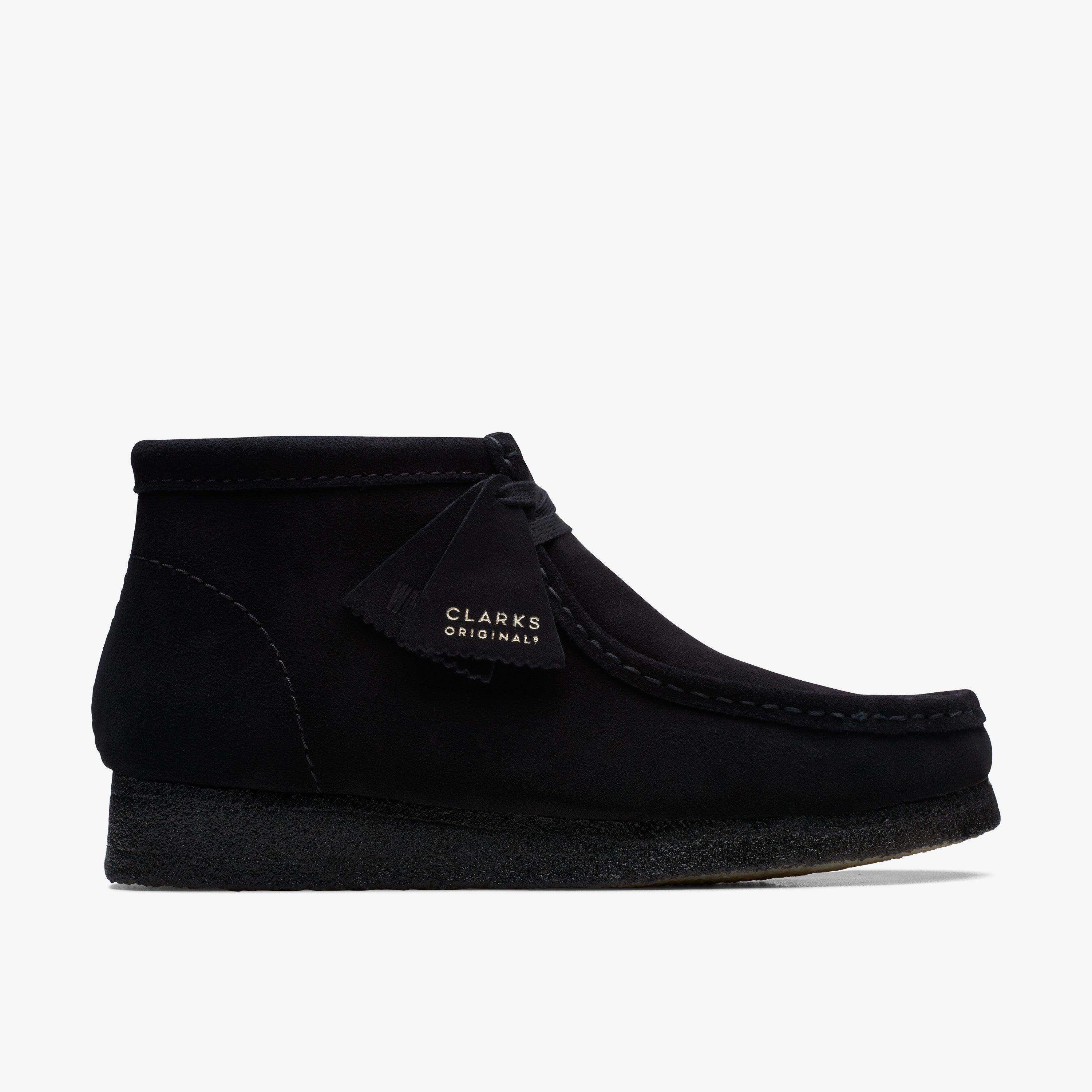 Wallabee Boot Black Suede Wallabee Ankle Boots Lace Up, view 1 of 7