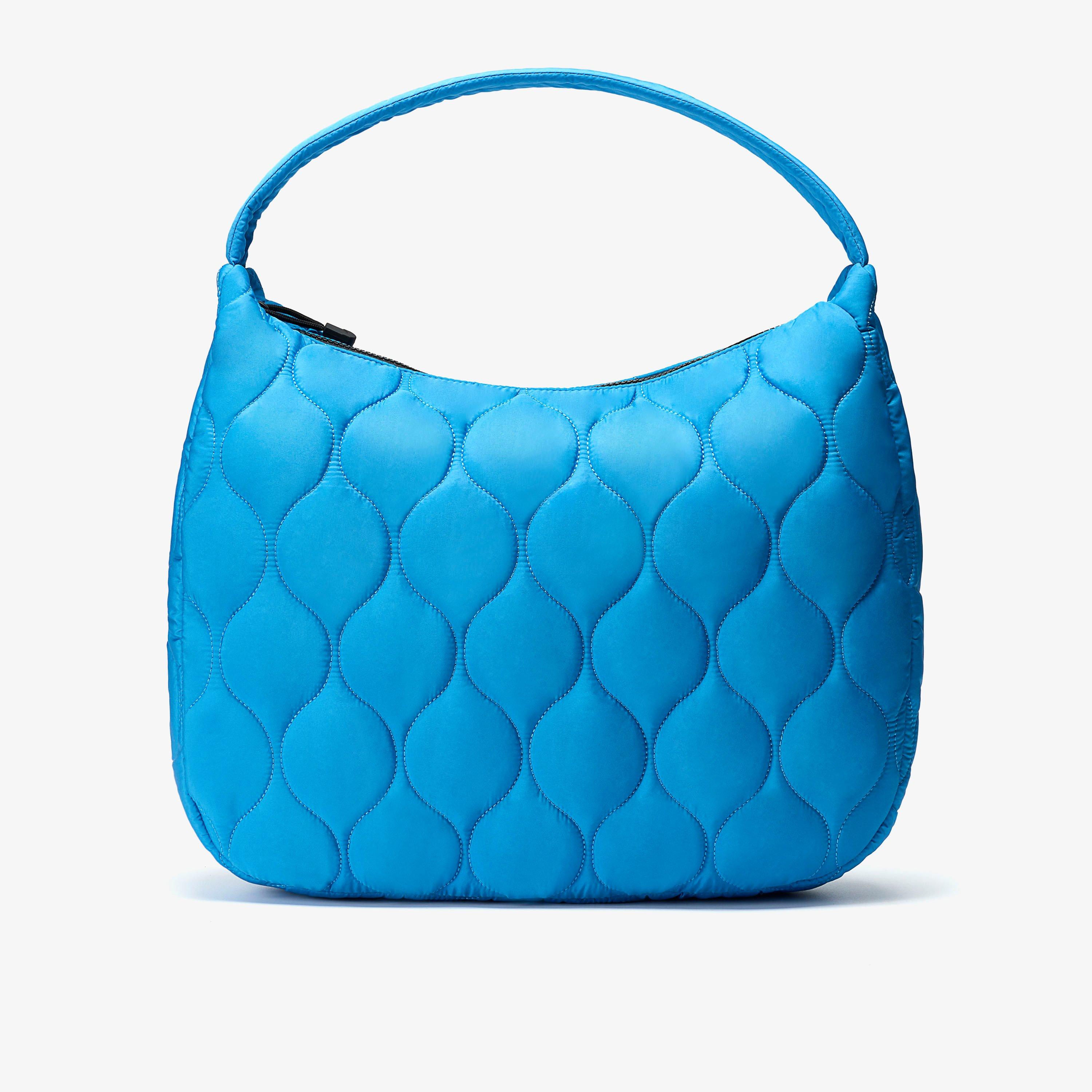 Quilted Tote Bright Blue Tote Bag Shoulder Bag, view 1 of 6