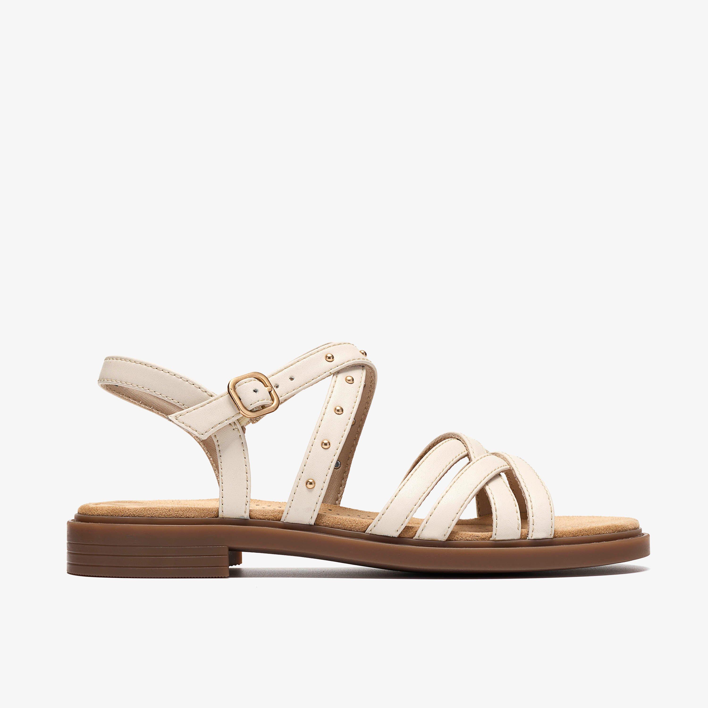 Trivanni Cove Off White Leather Flat Sandals, view 1 of 6