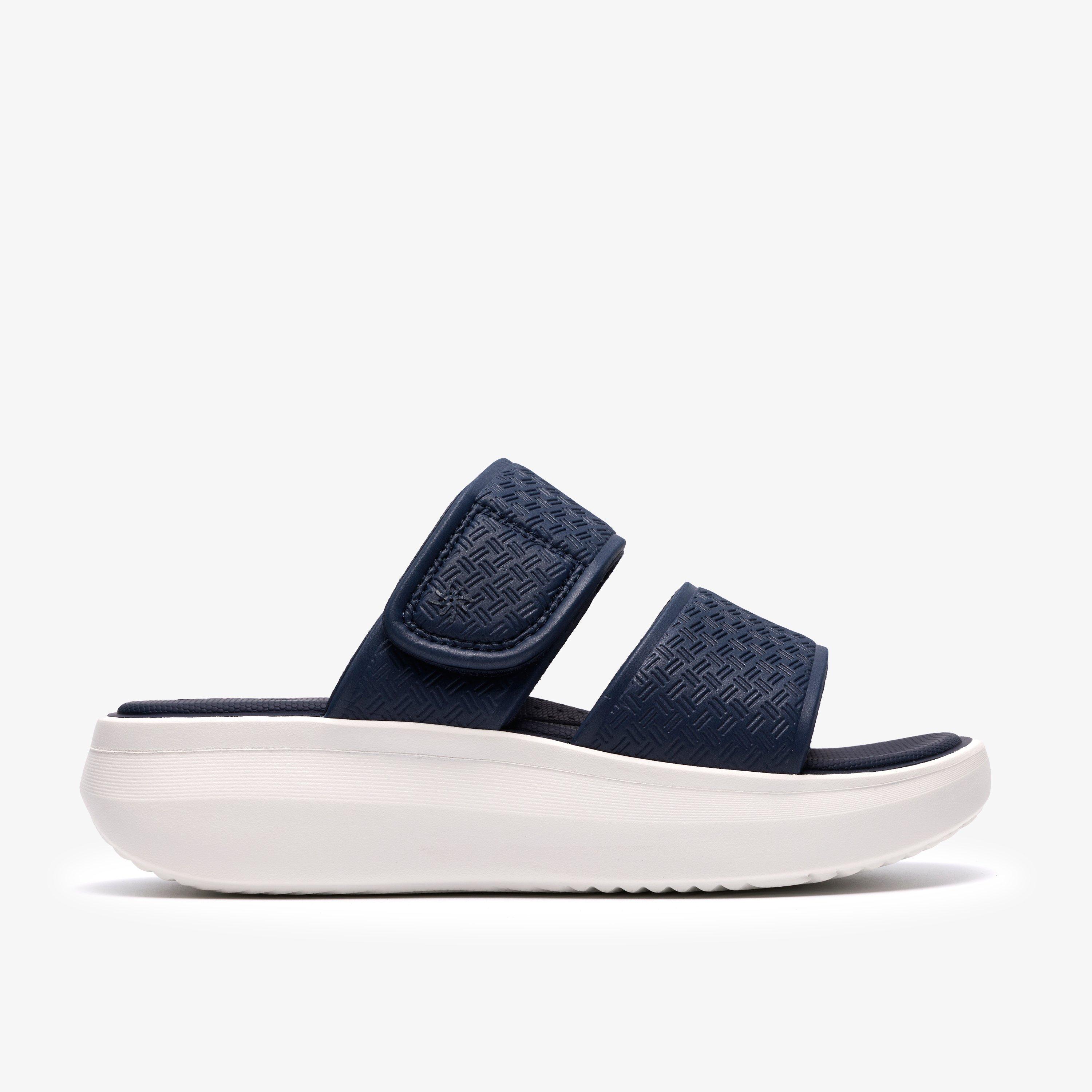 Solevana Star2 Navy Flat Sandals Sliders, view 1 of 6