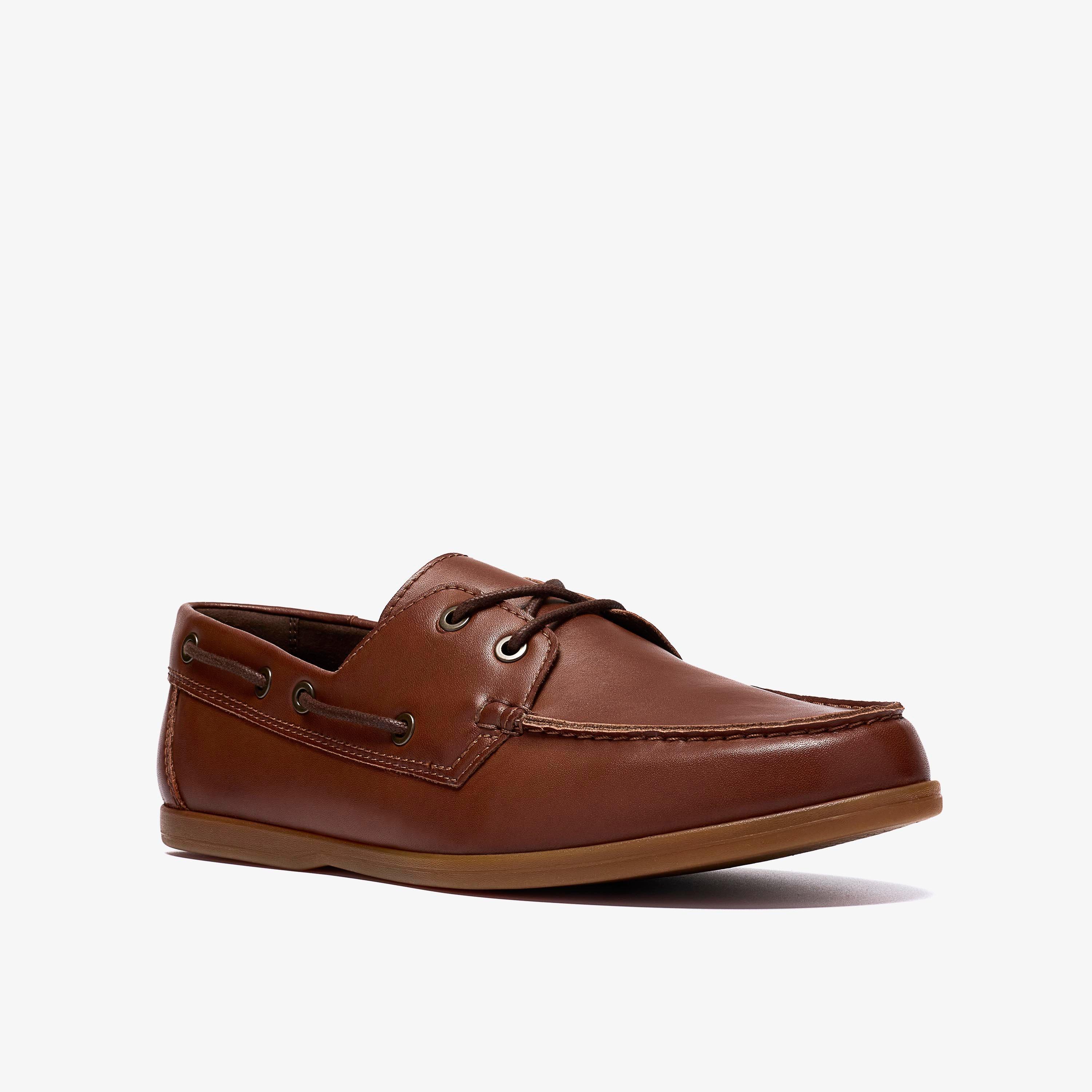 Ebford Lace Brown Leather Boat Shoes Lace Up, view 4 of 6