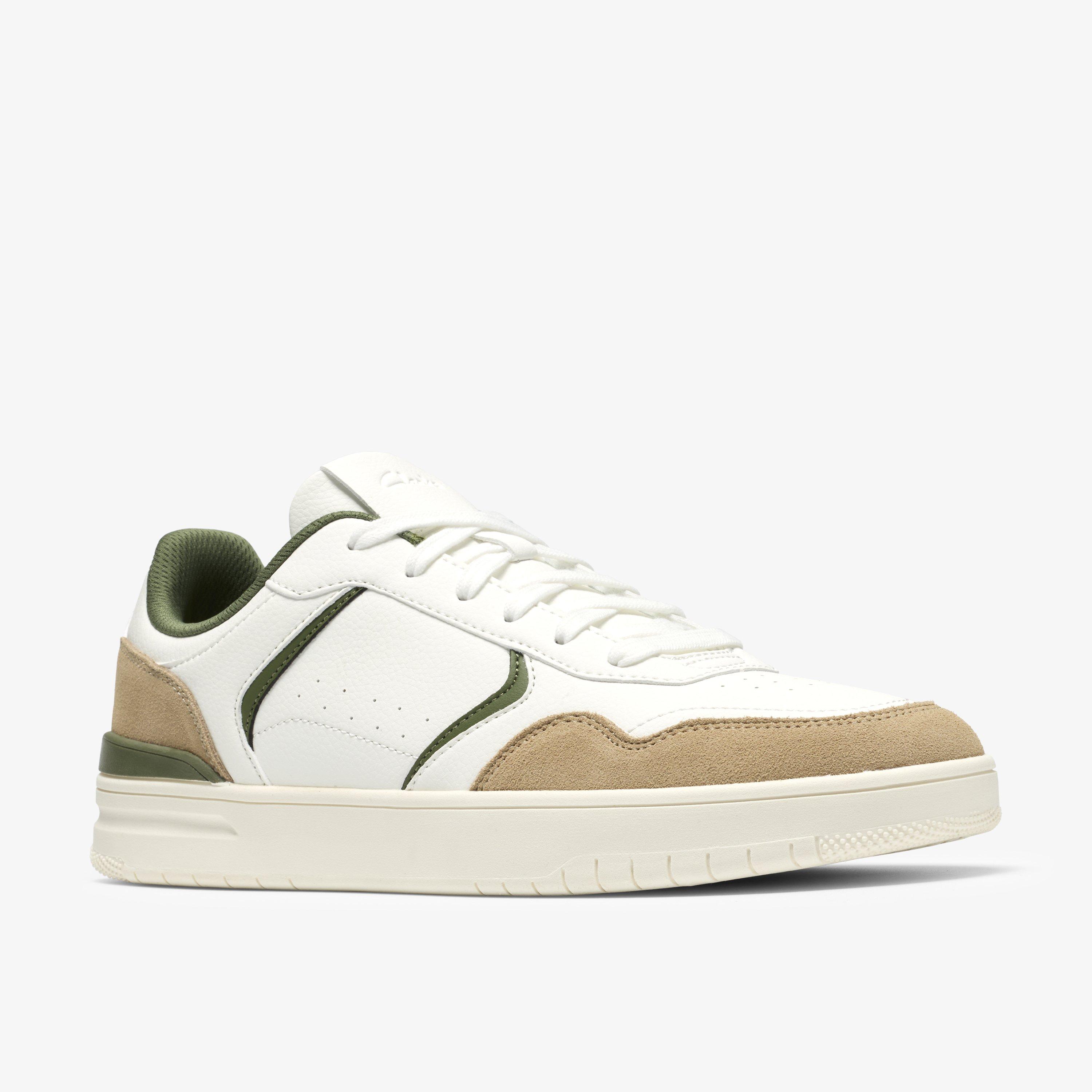 Ulwell Lace White/Green Trainers, view 4 of 6