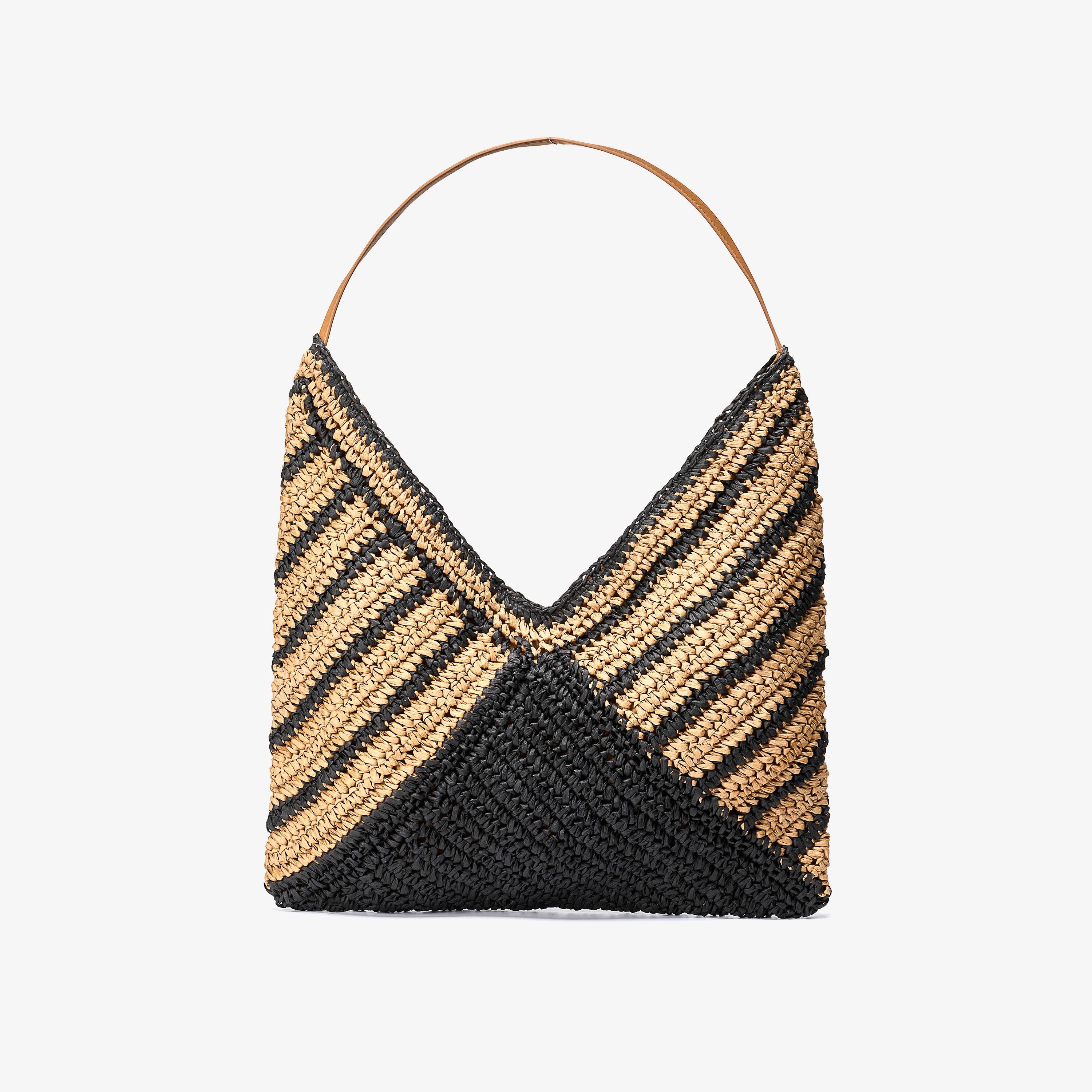 Palma Tote Black Natural Tote Bag Shoulder Bag, view 1 of 6