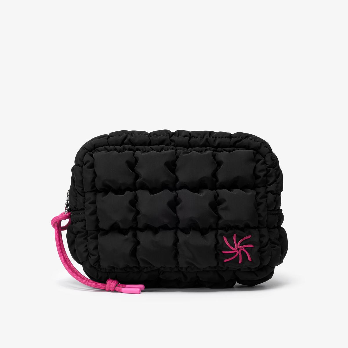 Quilted Toiletry Bag — Black