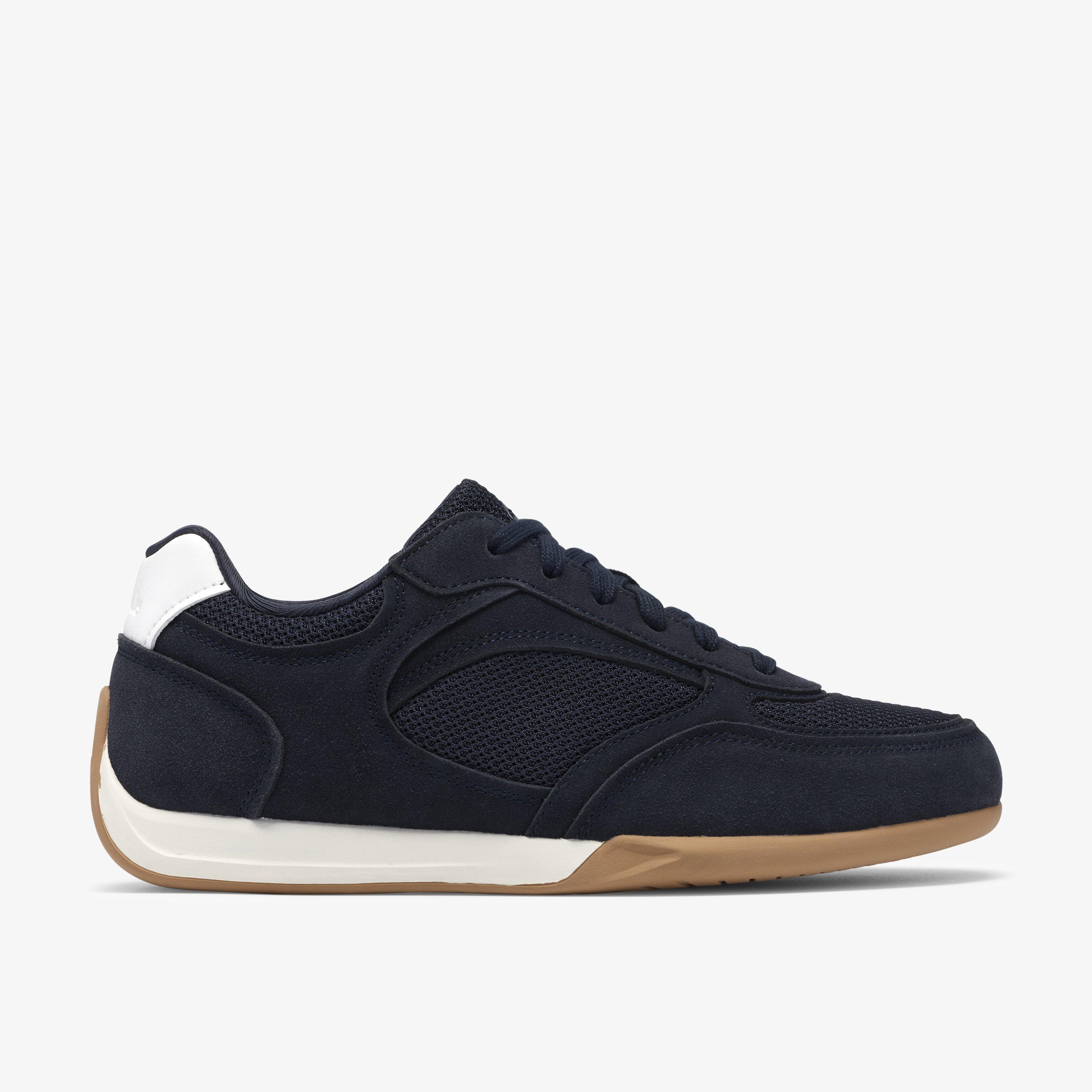 Upton Lace Navy Suede Trainers Lace Up, view 1 of 6