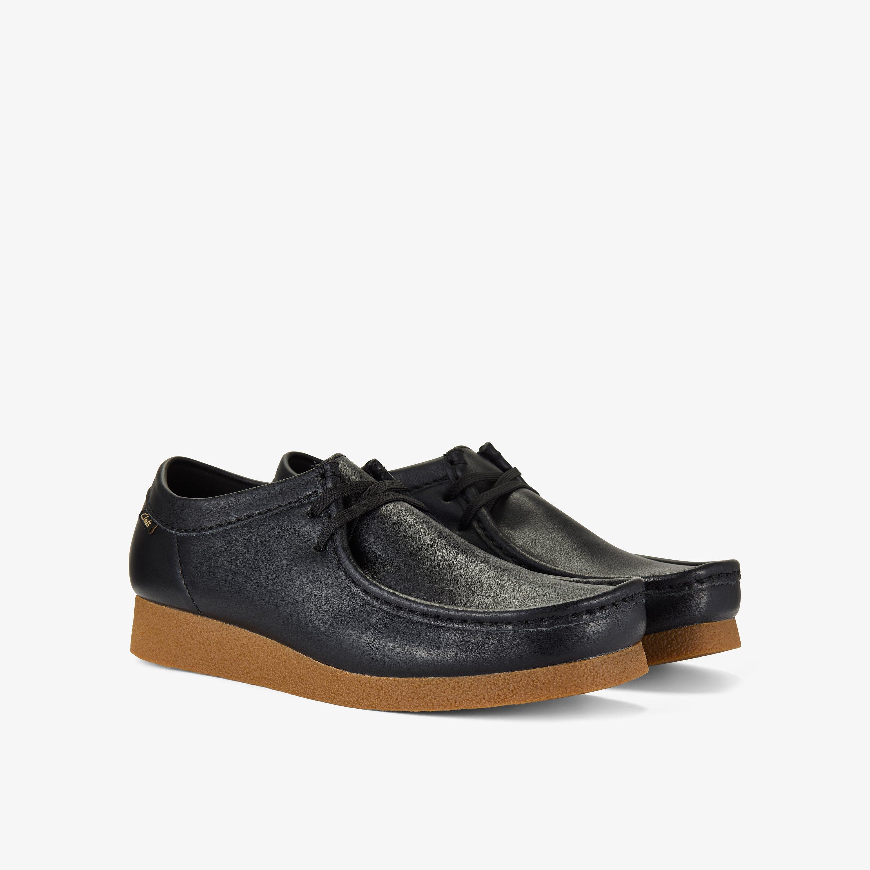 Mens Wallabee EVO II Black Leather Wallabee | Clarks Outlet