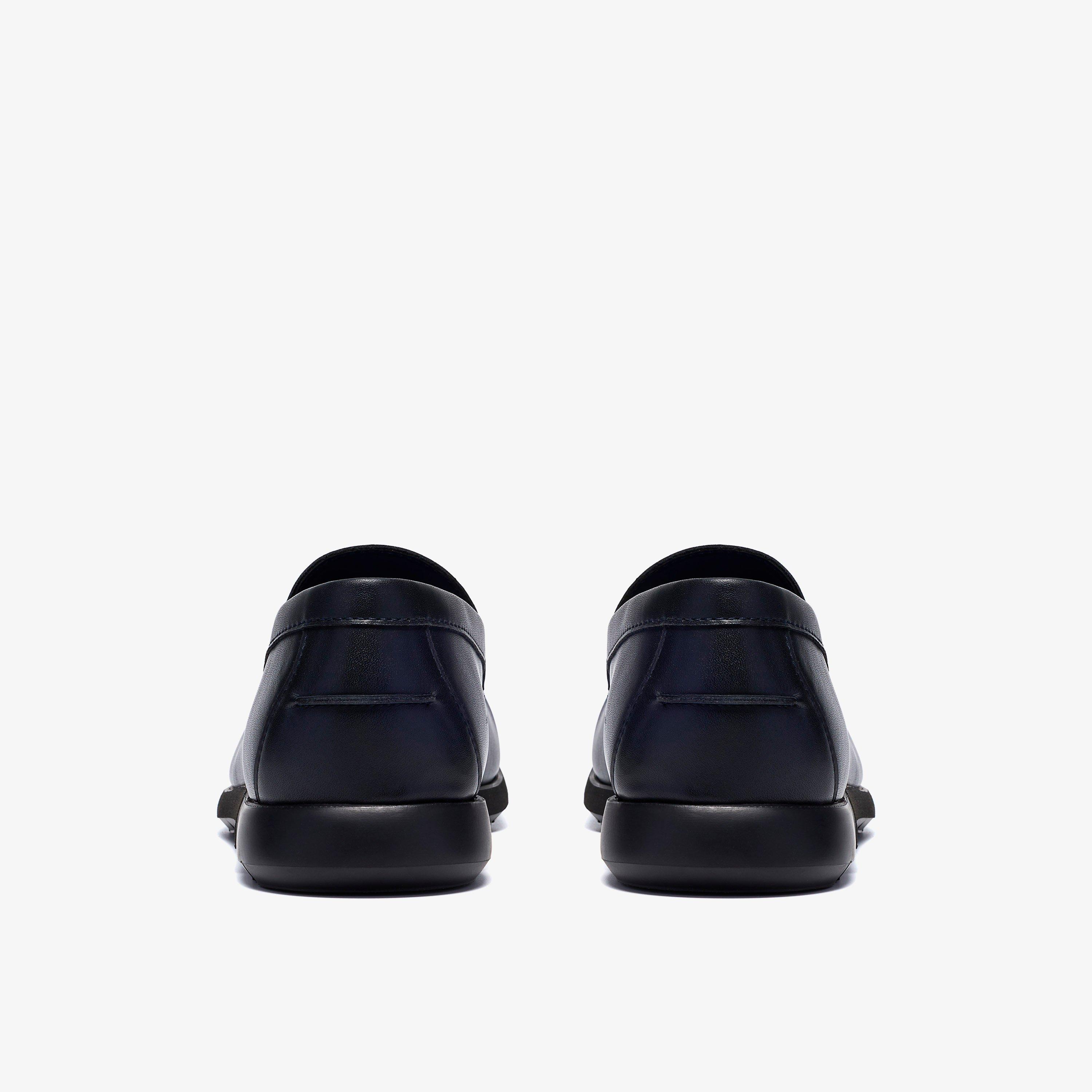 Linton Easy Navy Leather Loafers Slip Ons, view 5 of 6