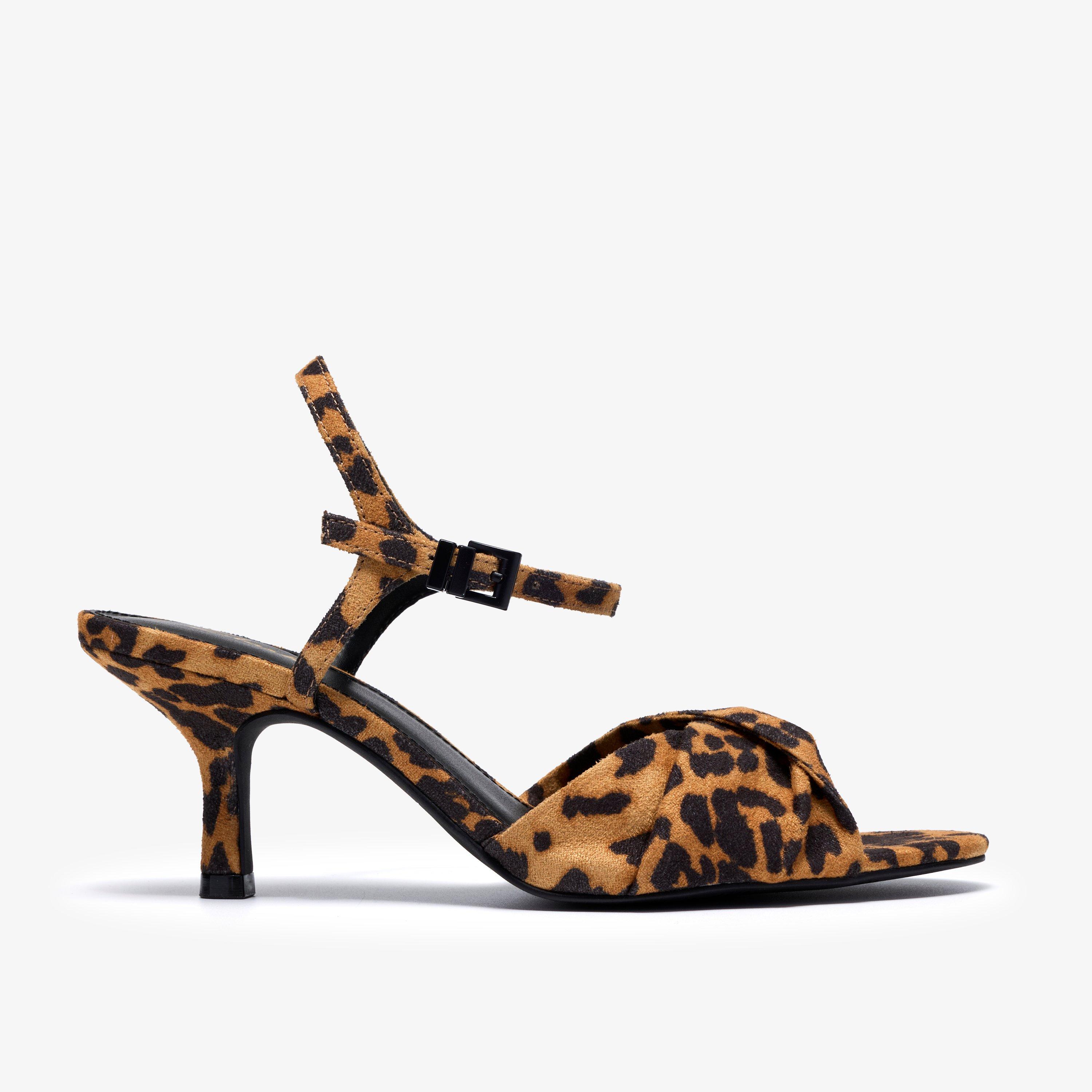 Chara Soft Leopard Print Heeled Sandals, view 1 of 6