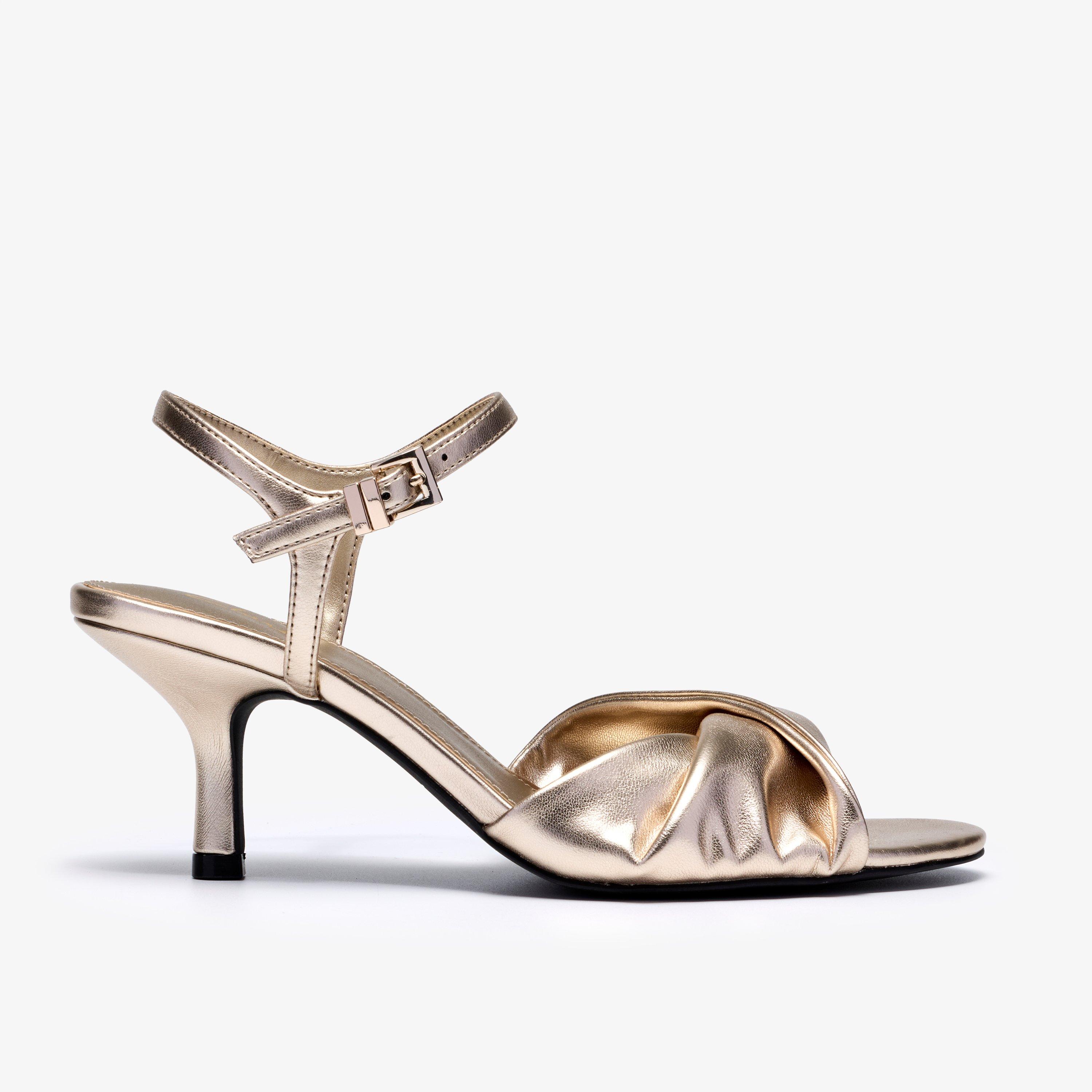 Chara Soft Gold Heeled Sandals, view 1 of 6