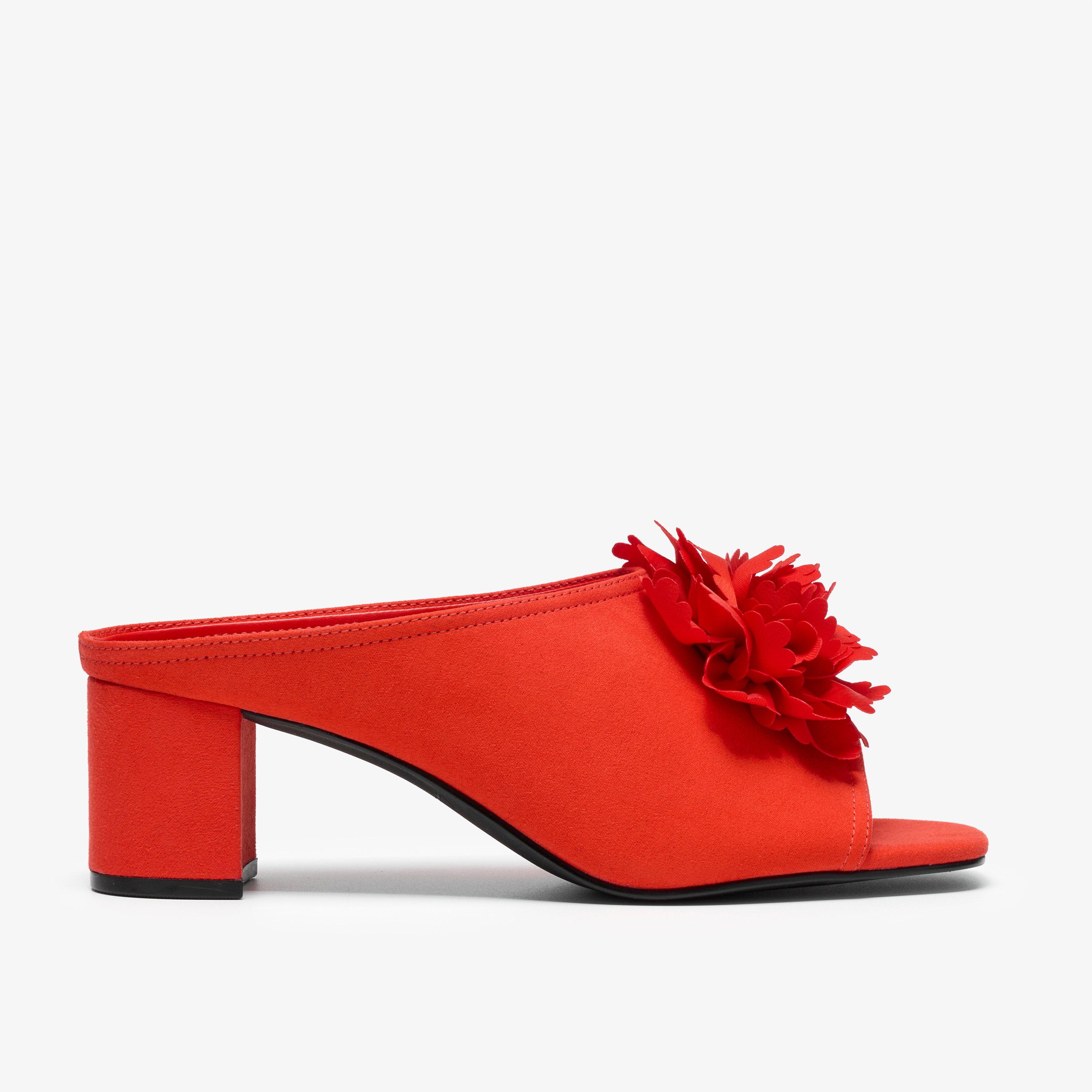Siray Bloom Red Heeled Sandals, view 1 of 6