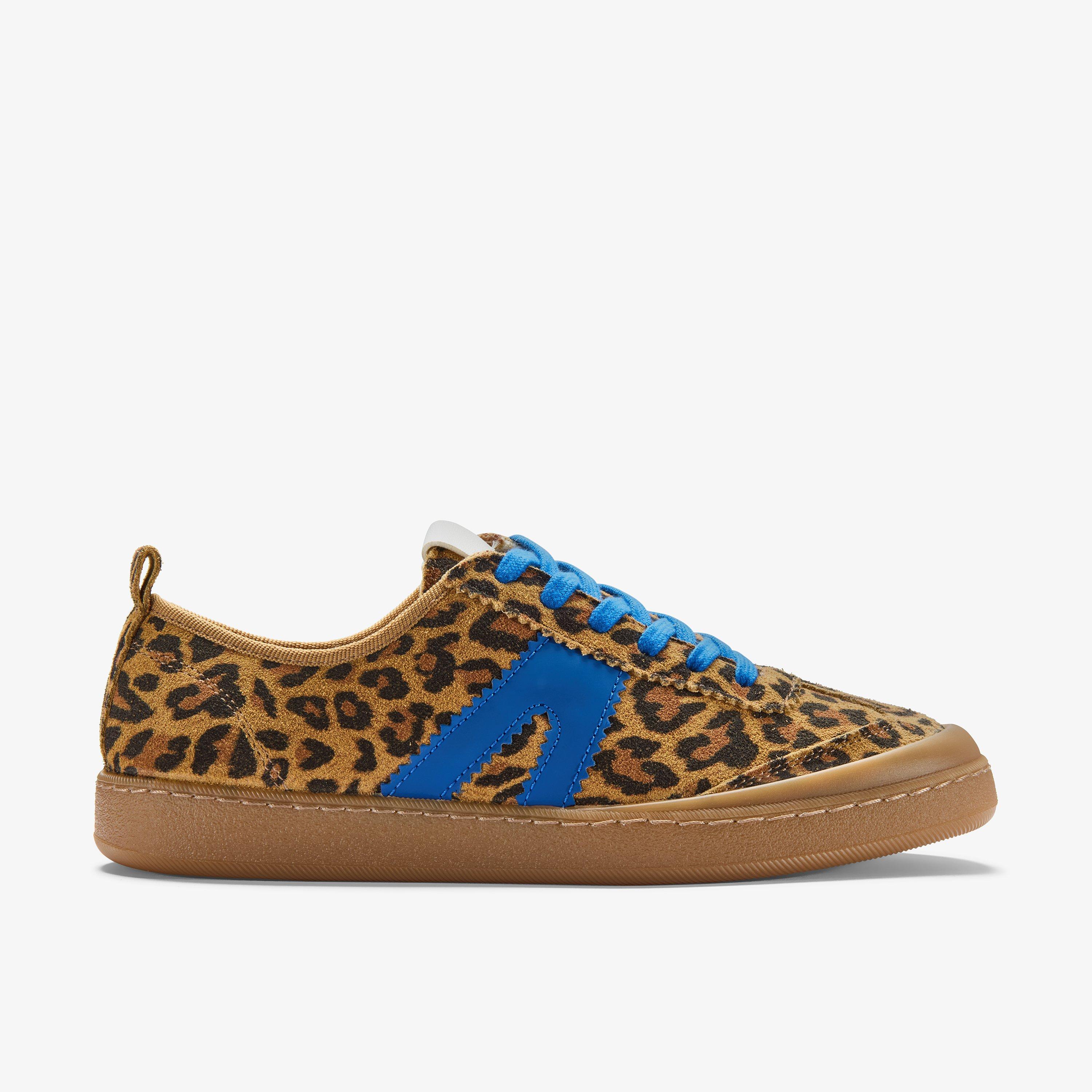 Coralea Lace Leopard Print Combination Trainers, view 1 of 6