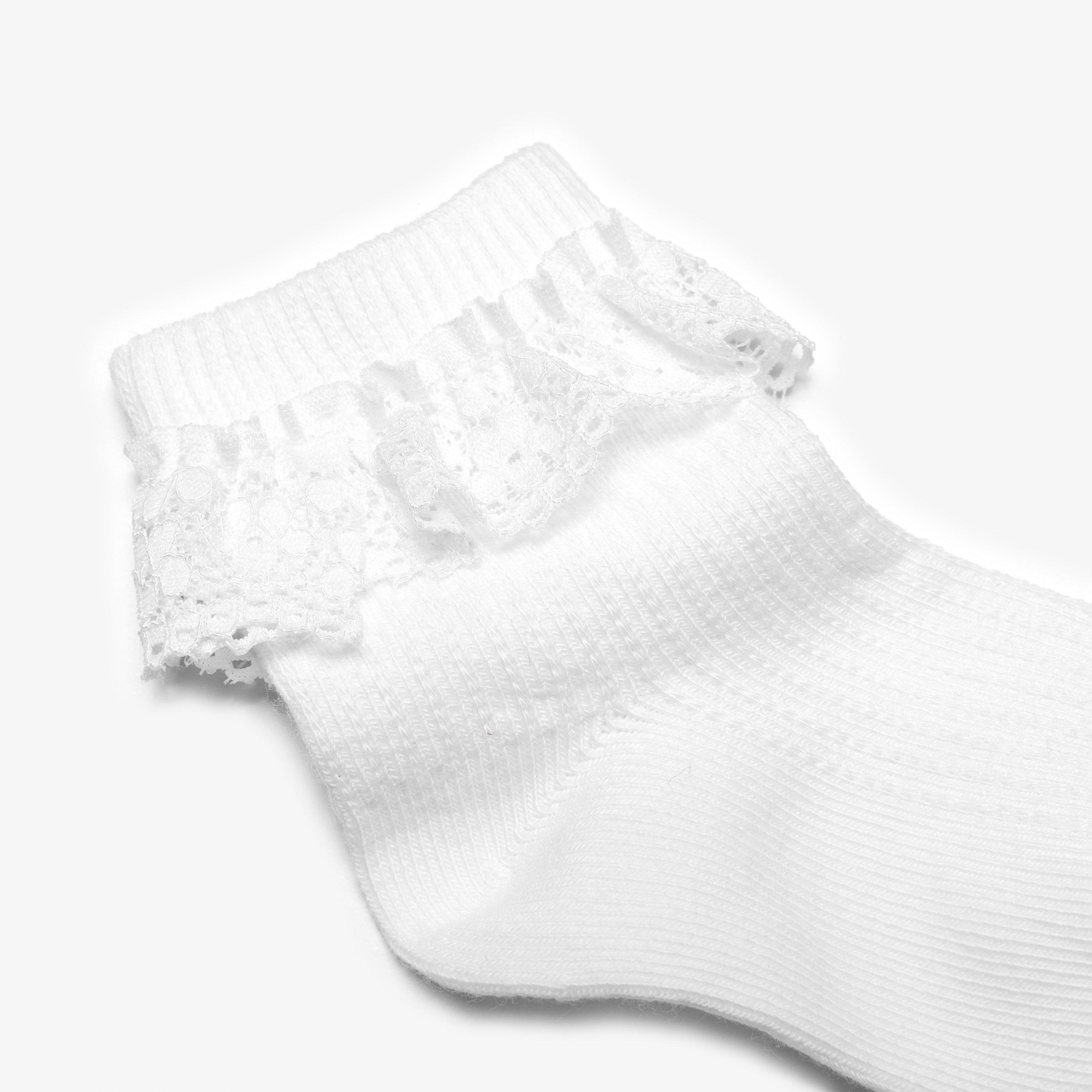 Frilly Socks 4 Pack White 0-6 Months — White