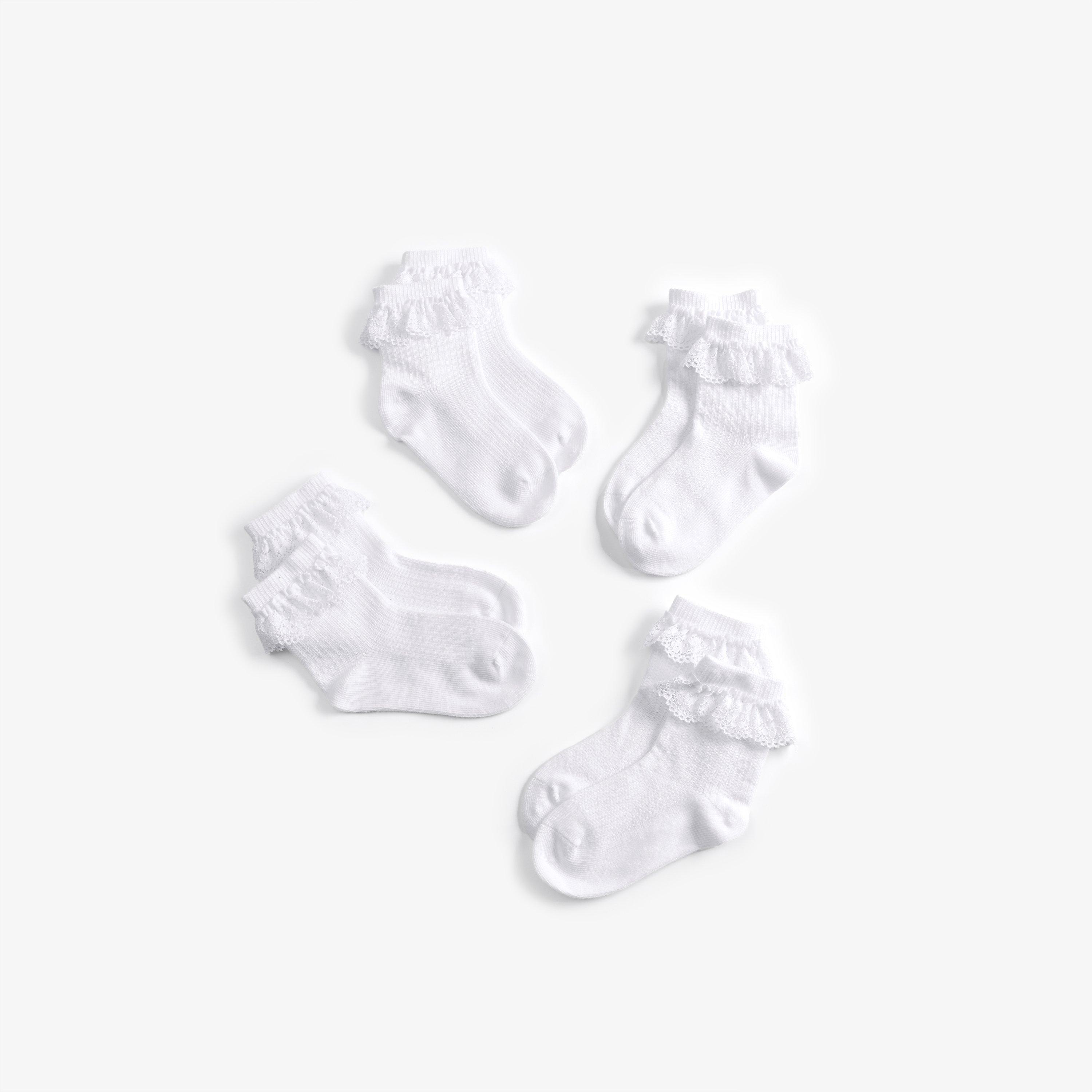 Frilly Socks White 4 Pack 1-2 Years — White