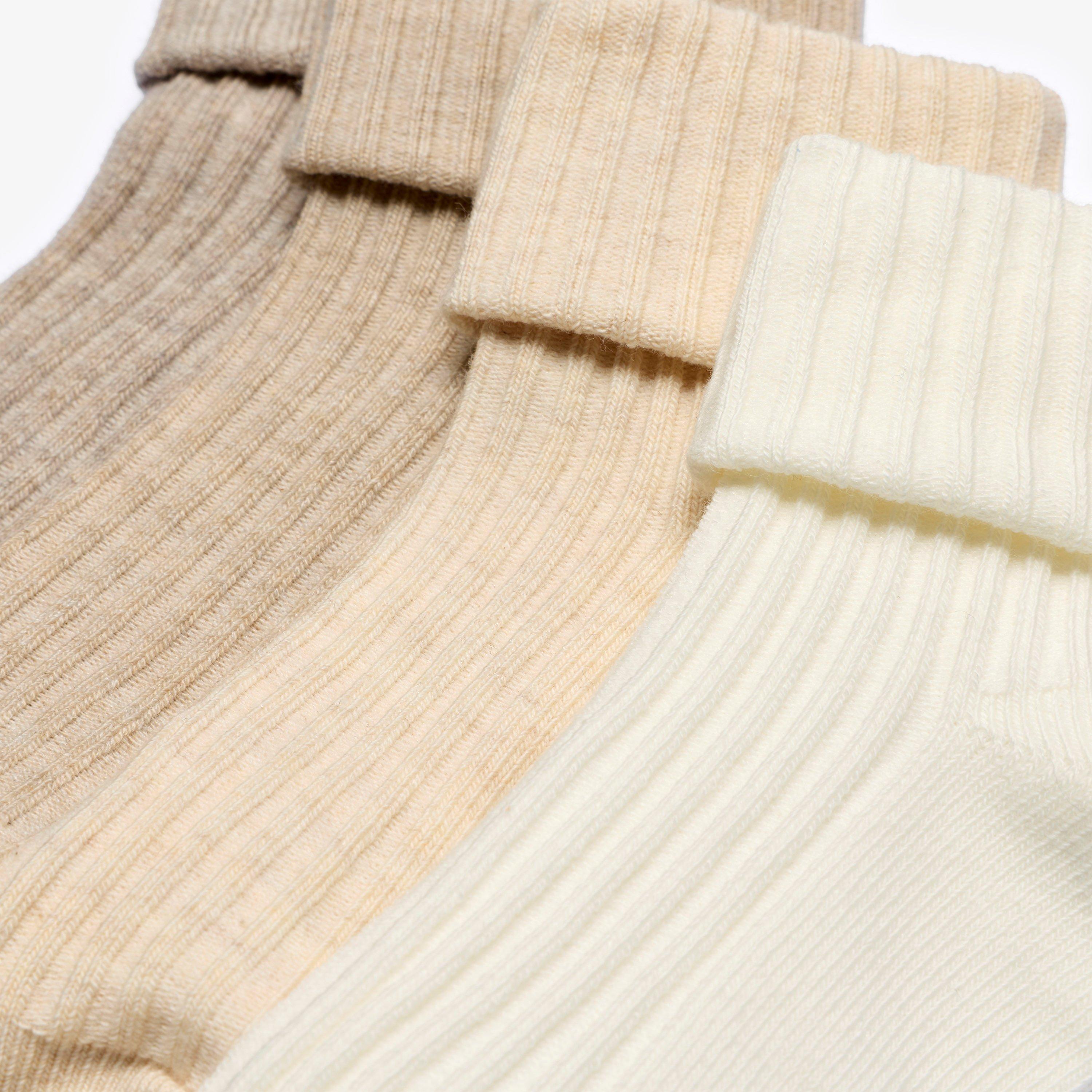 Socks 4 Pack Multicolour 1-2 Years — Beige