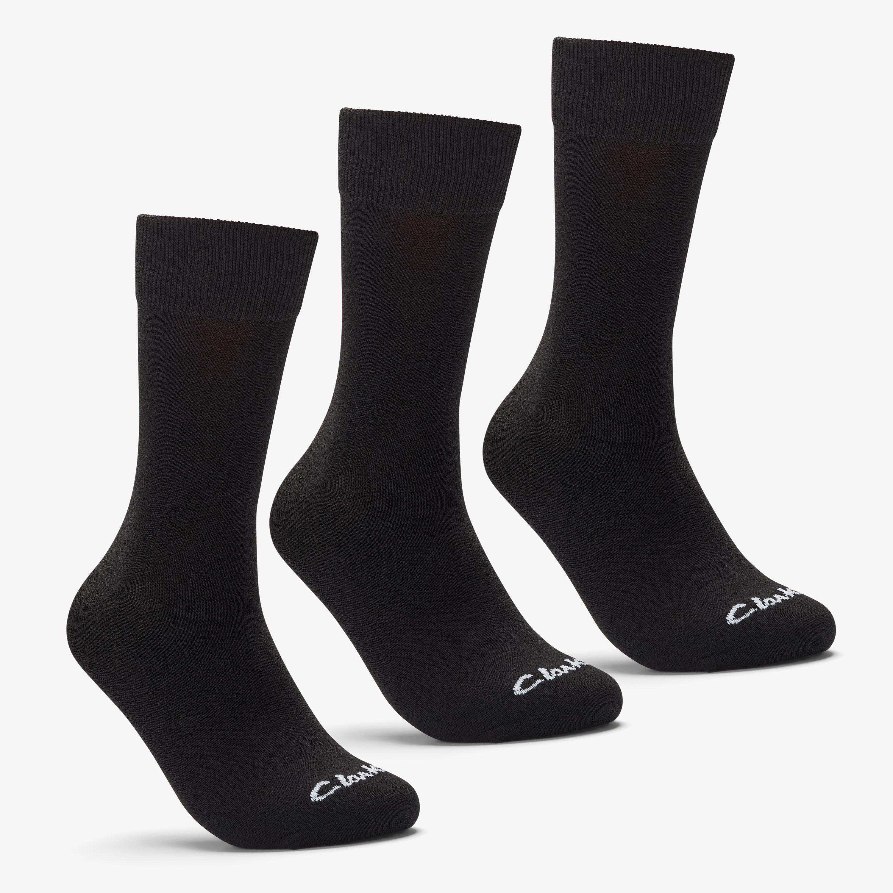 3 Pack Casual Crew Black Socks, view 1 of 4