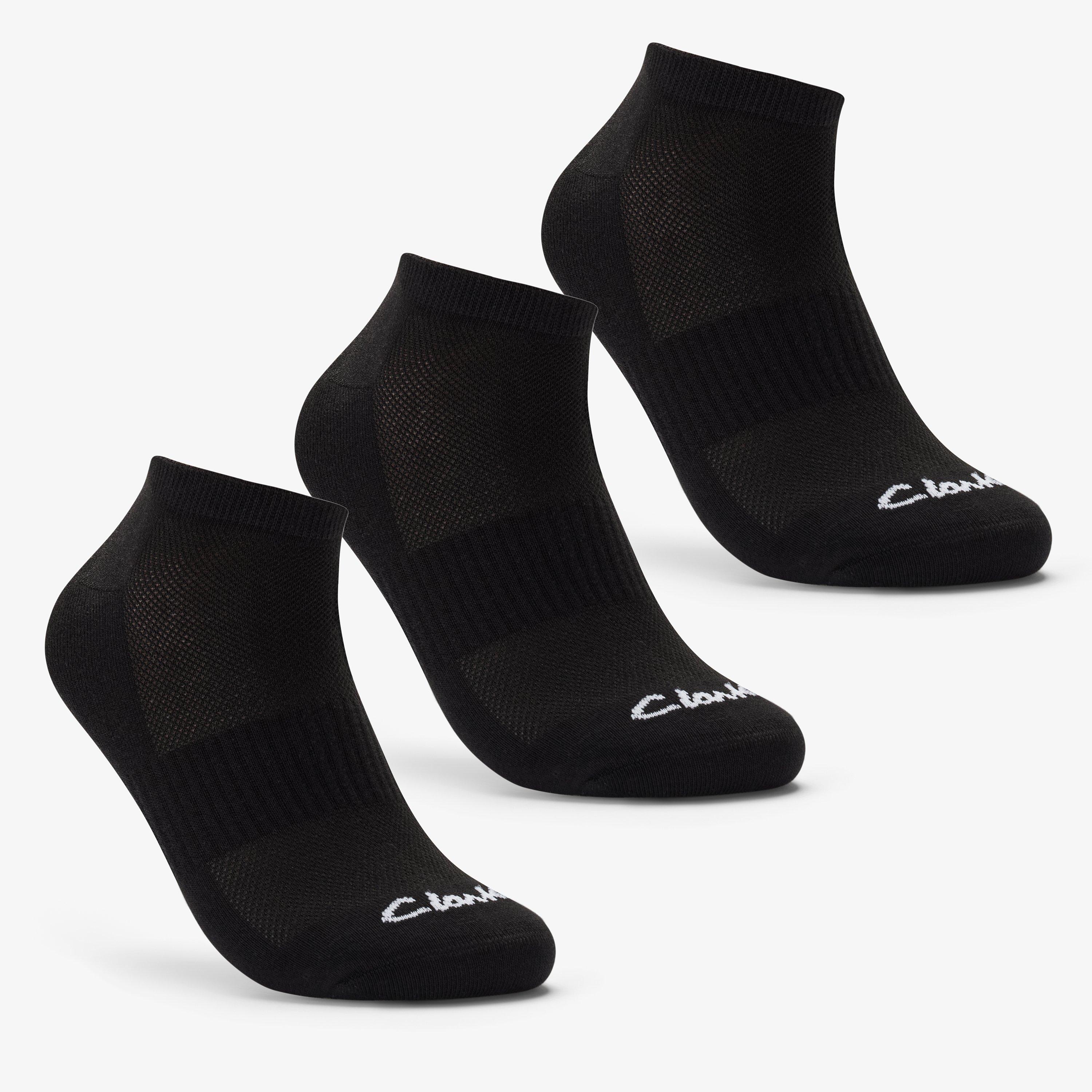 Ankle Socks 3 Pack Size 6-11 Black Black Socks, view 1 of 4