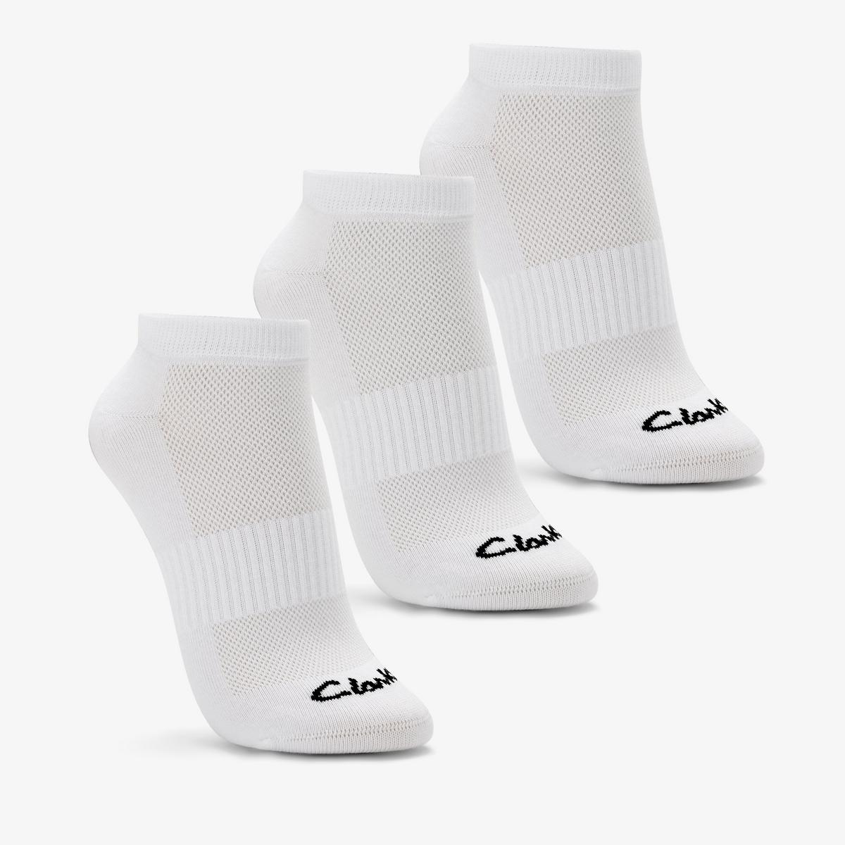 Ankle Socks 3 Pack Size 6-11 Black — White