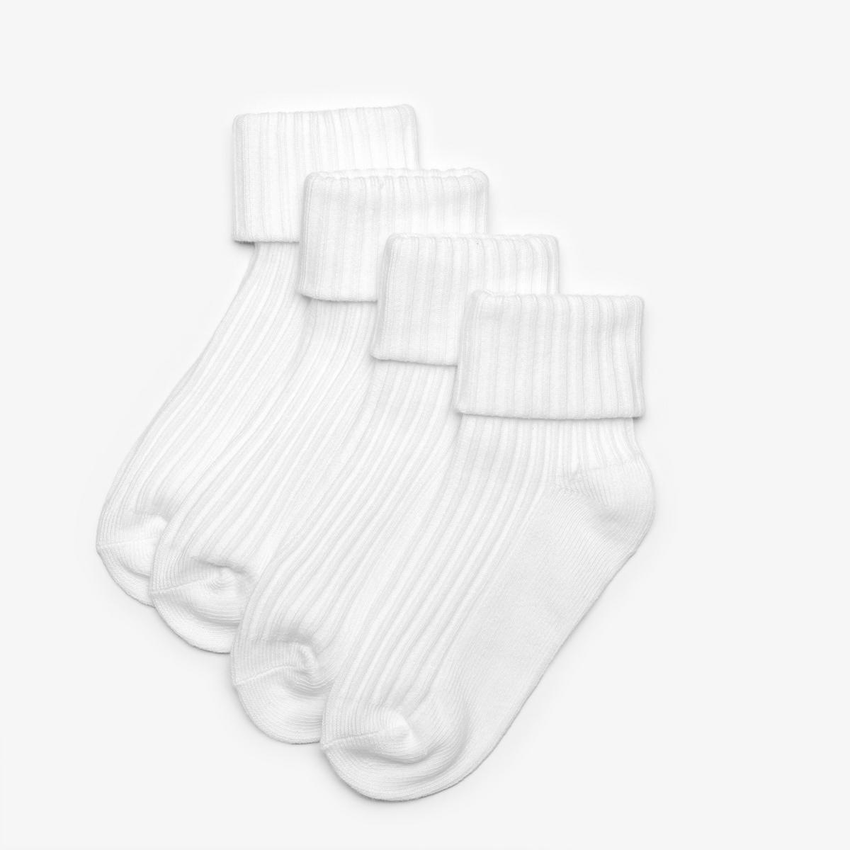Socks 4 Pack Multicolour 1-2 Years — White