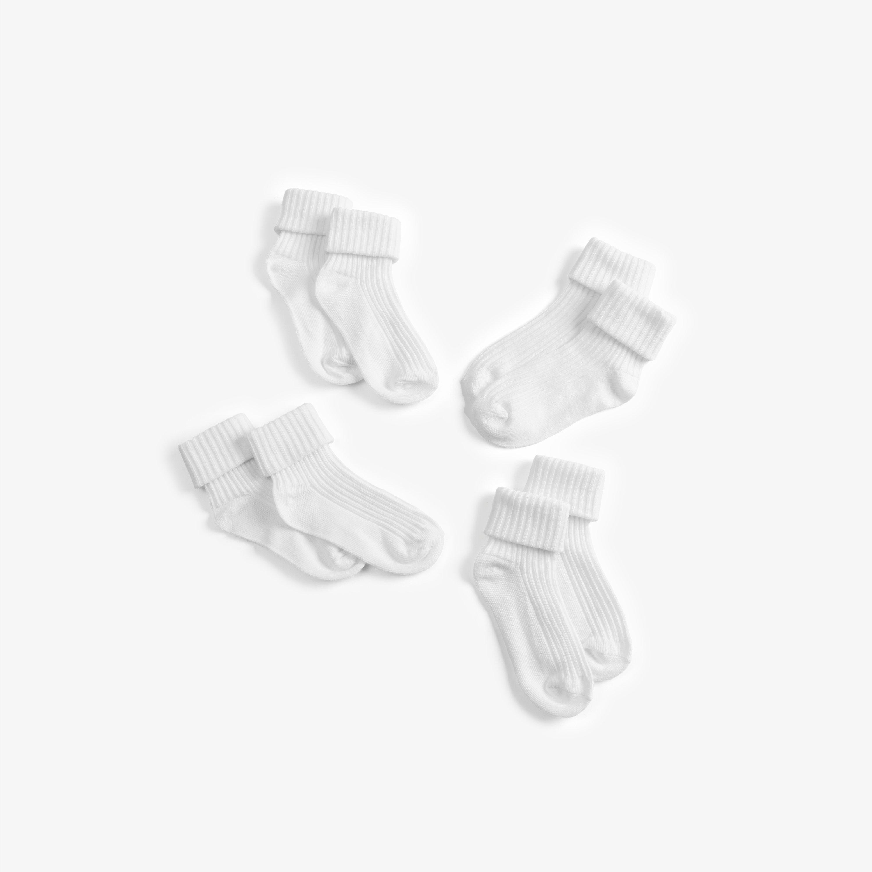 Socks 4 Pack Multicolour 1-2 Years — White