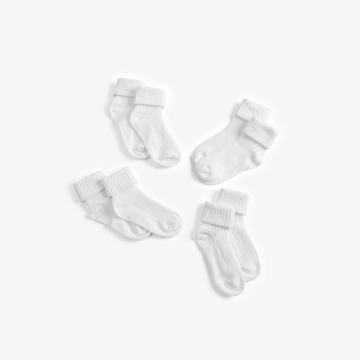 Socks 4 Pack Multicolour 1-2 Years — White