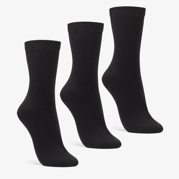3 Pack Socks Size 2-8 Black — Black