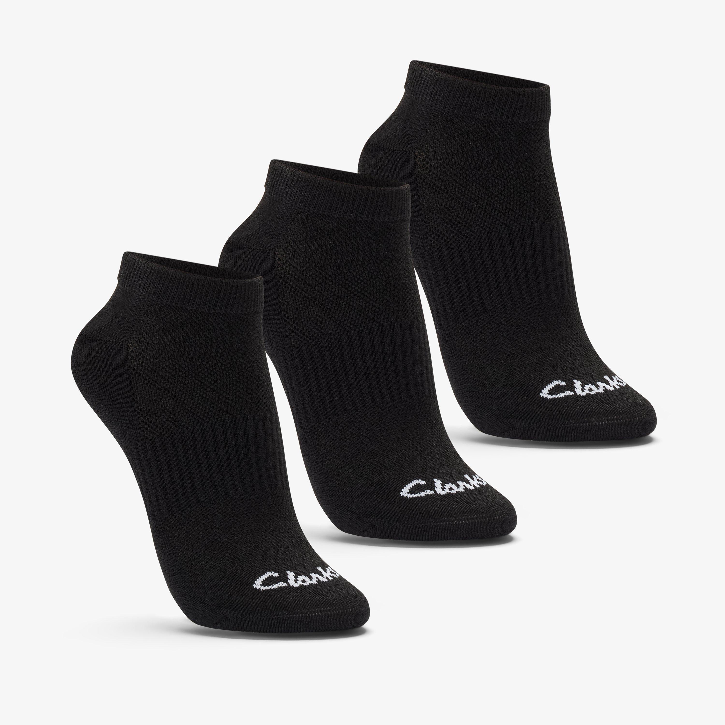 Ankle Socks 3 Pack Size 2-8 Black Black Socks, view 1 of 4