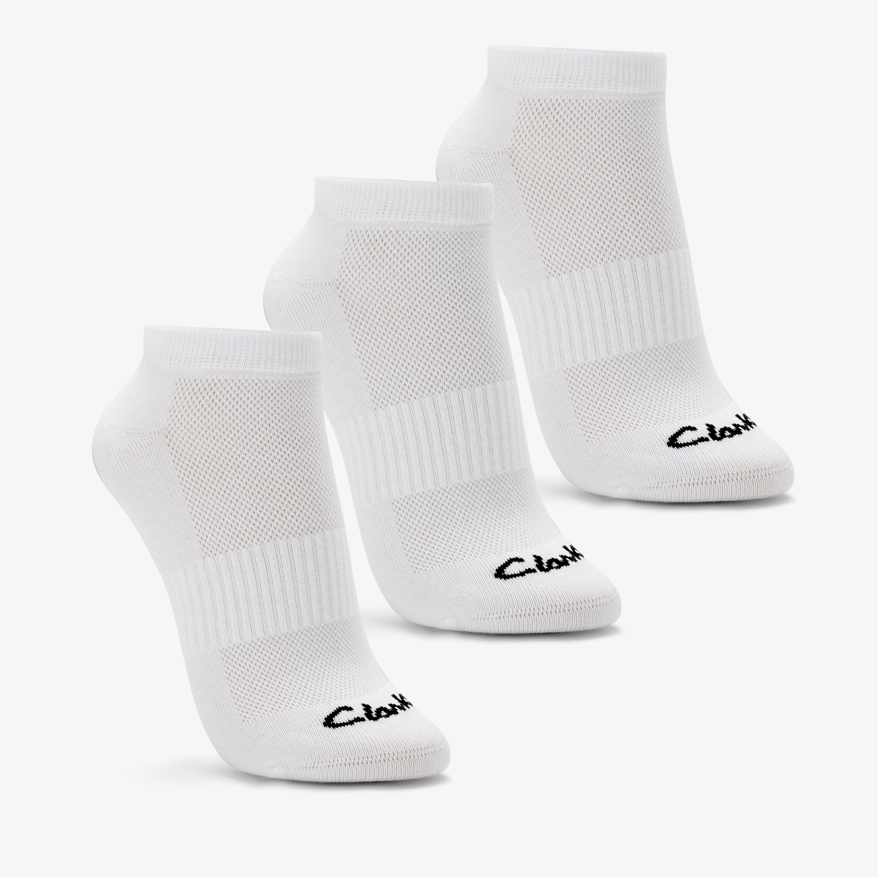 Sports Ankle Socks 3 Pack Size 2-8 White White Socks, view 1 of 4