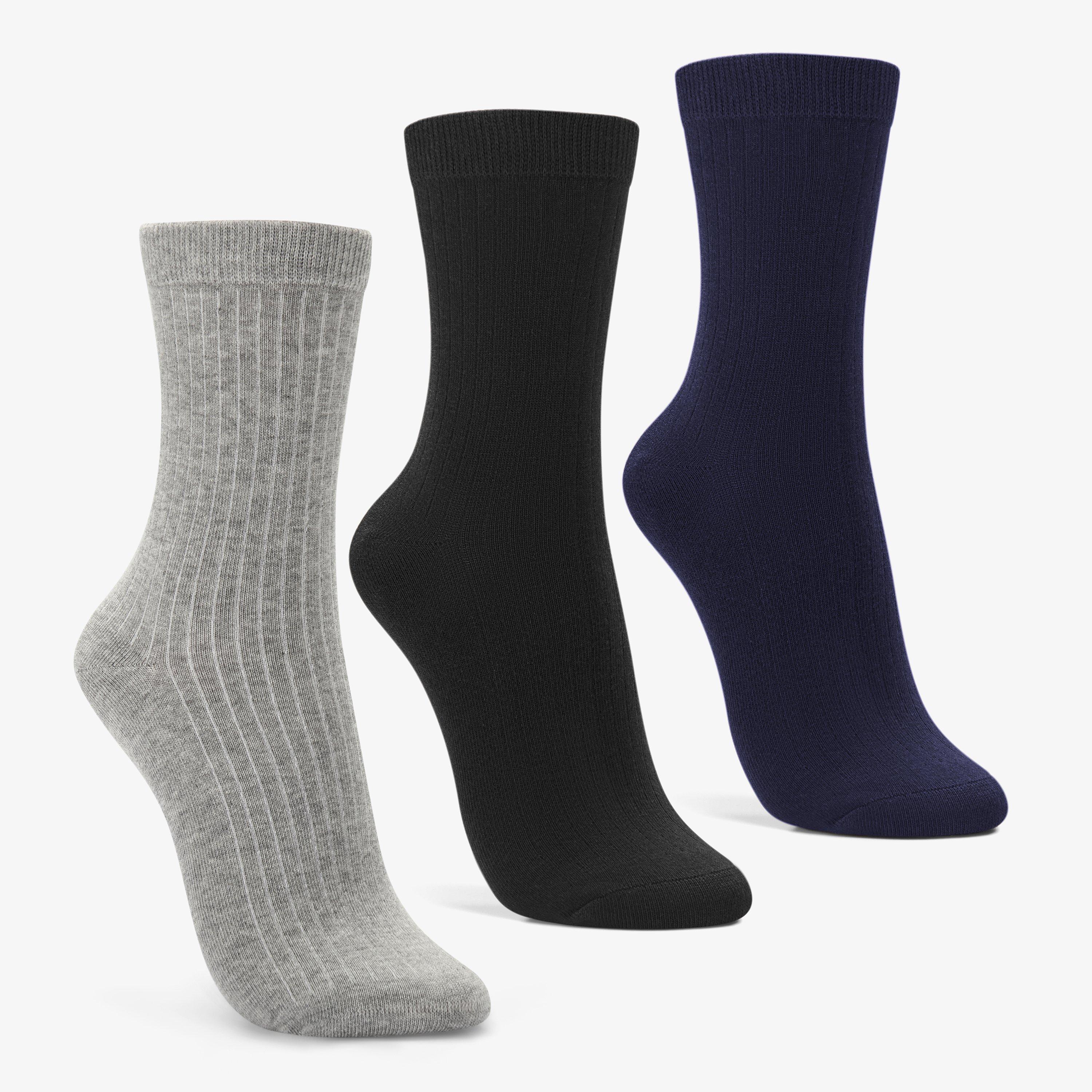 3 Pack Crew Black Multicolour Socks, view 1 of 10
