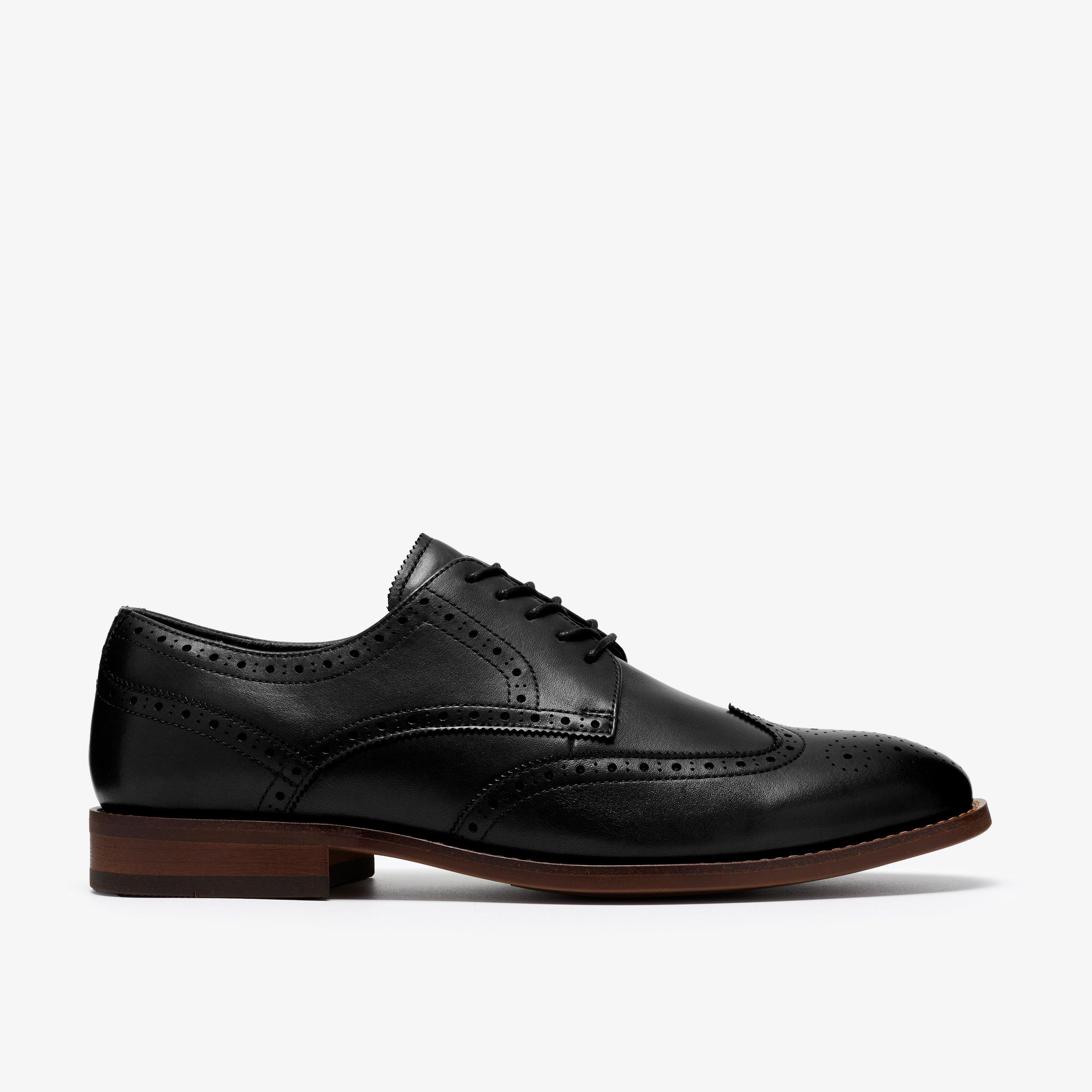 Bowburn Tip Black Leather Brogues, view 1 of 6