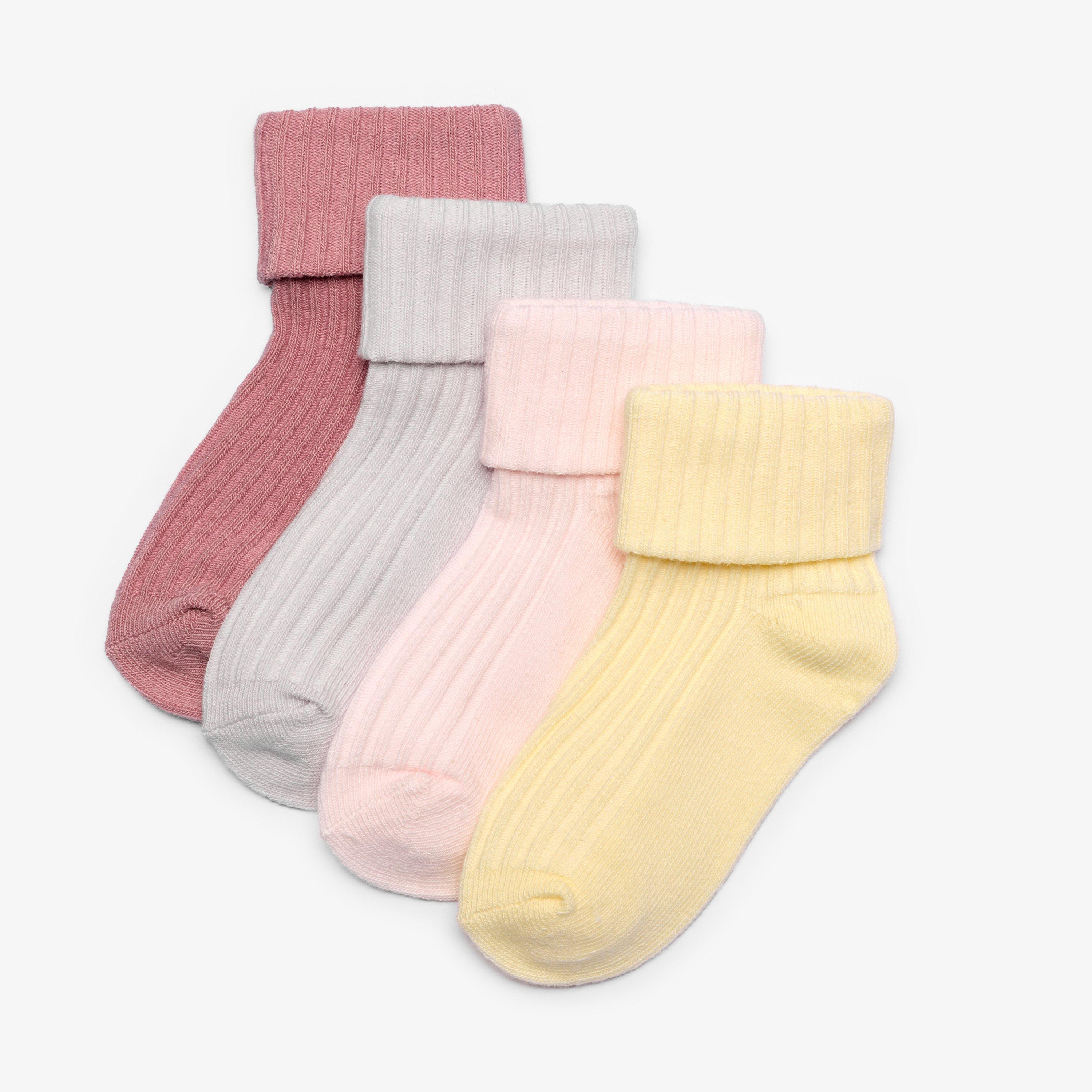 4 pack crew socks 6-12 months Light Pink Combination Socks, view 1 of 3
