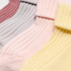 White Socks 4 Pack 6-12 Months — Pink 2