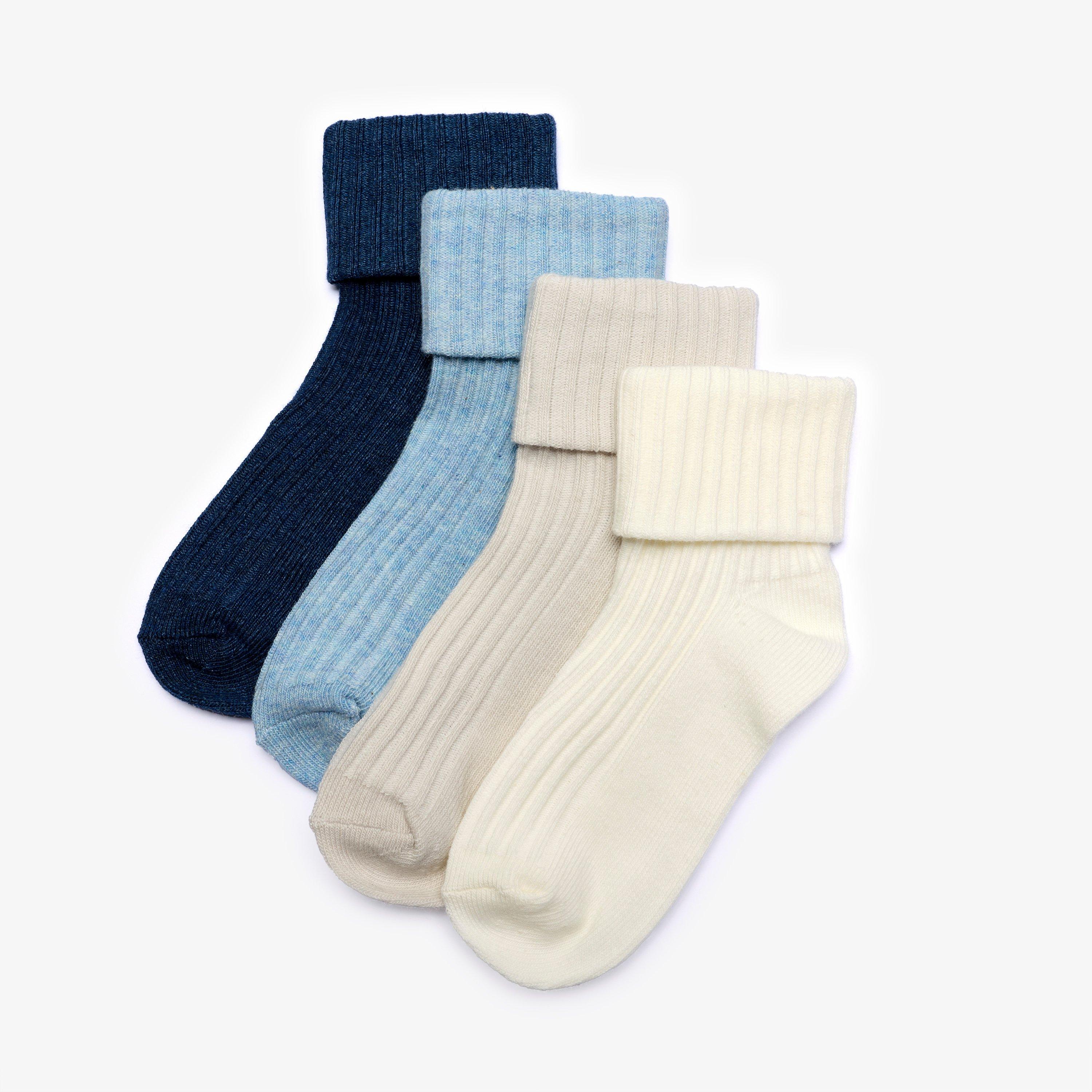 4 Pack Crew Socks 1-2 years Blue Combination Socks, view 1 of 3