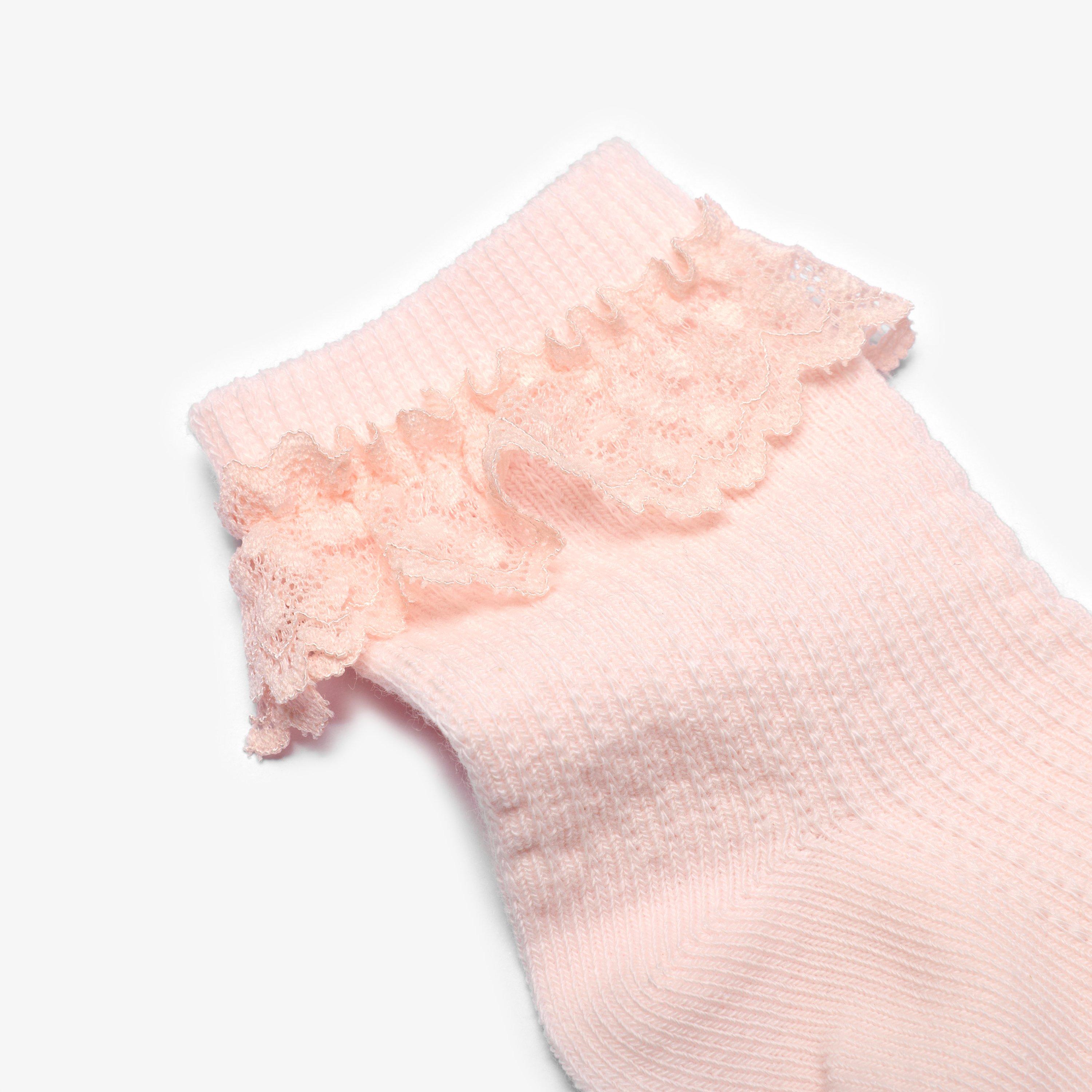 Children Frilly Socks 4 Pack 1-2 Years — Pink