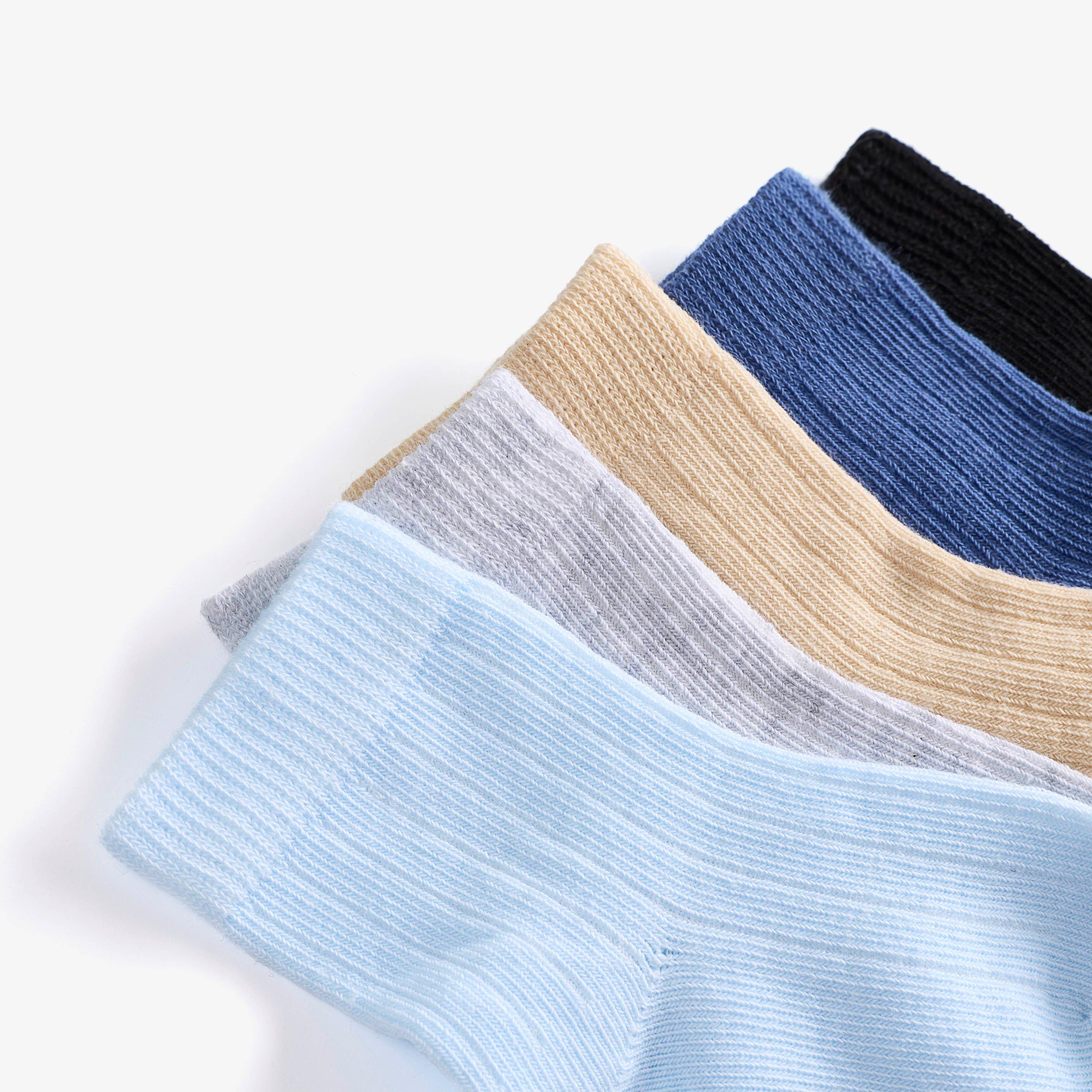 5 Pack Ribbed Crew Socks 6-12 months Blue Multicolour Socks, view 4 of 4