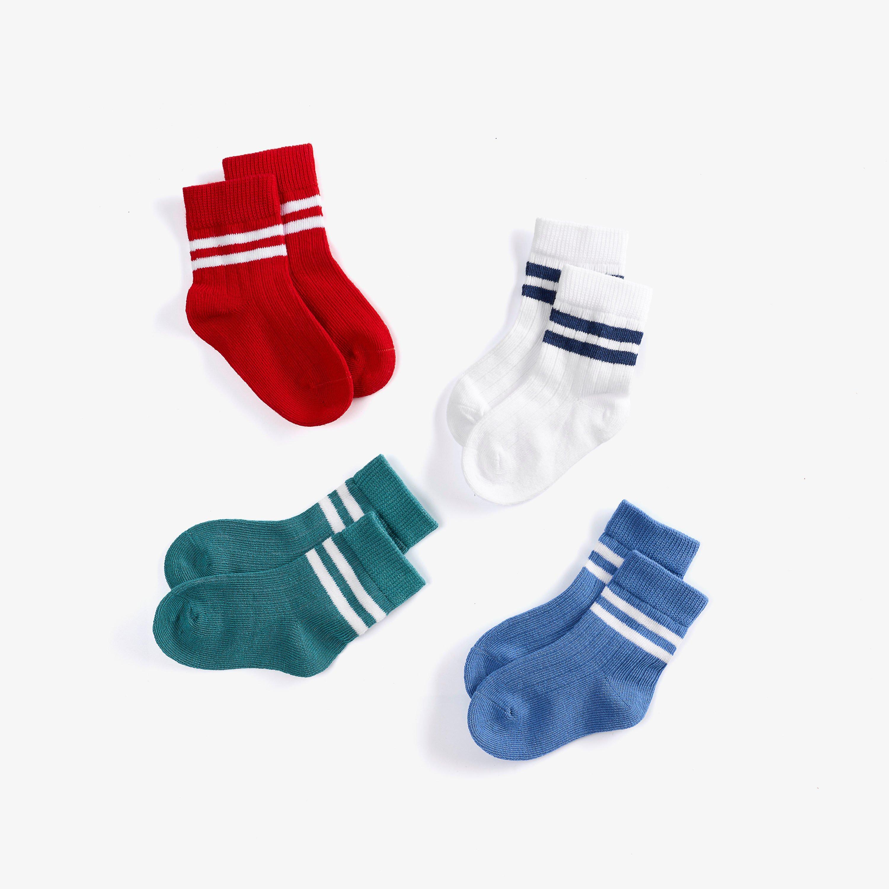 4 Pack Stripe Socks 6-12 months Blue Multicolour Socks, view 2 of 4