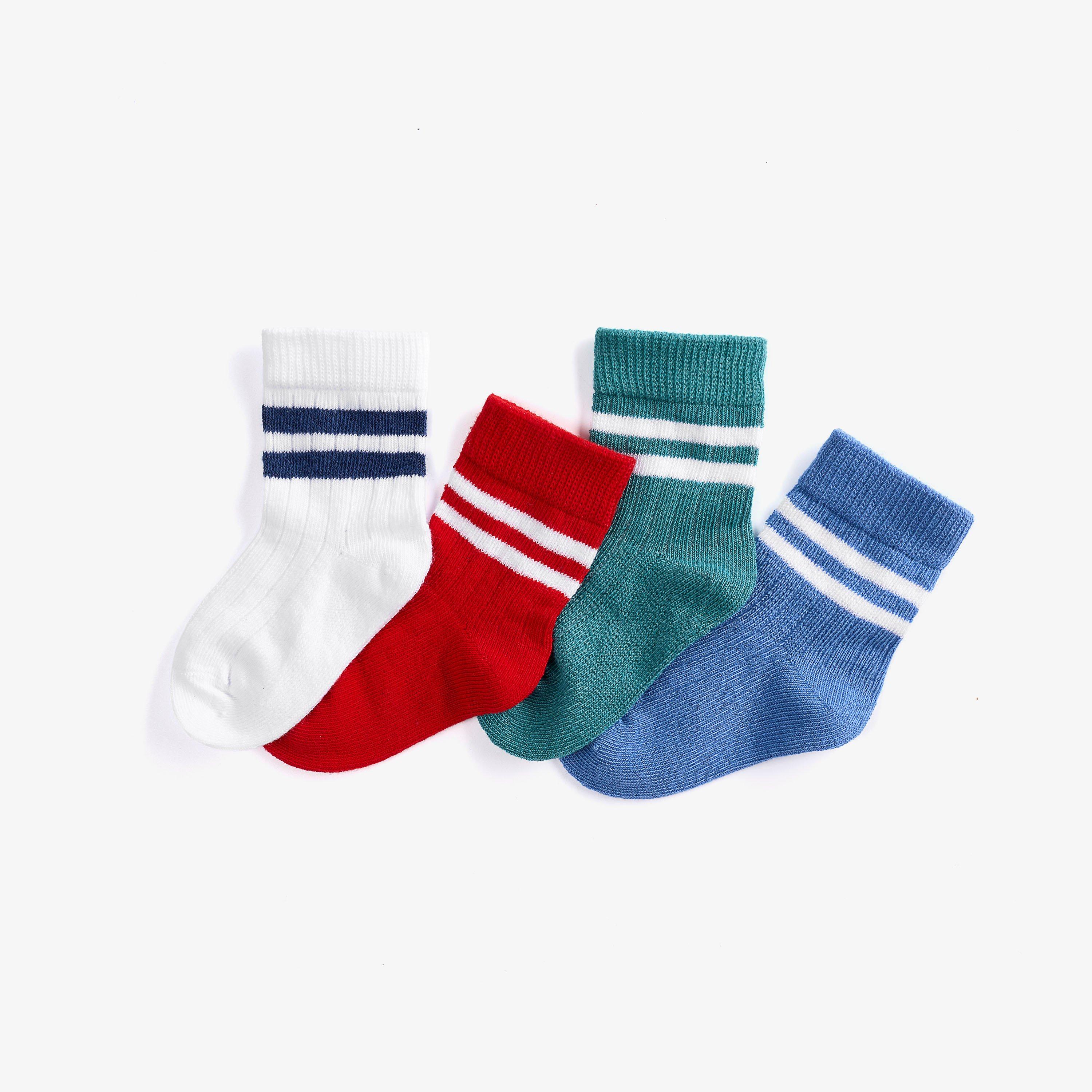 4 Pack Stripe Socks 6-12 months Blue Multicolour Socks, view 3 of 4