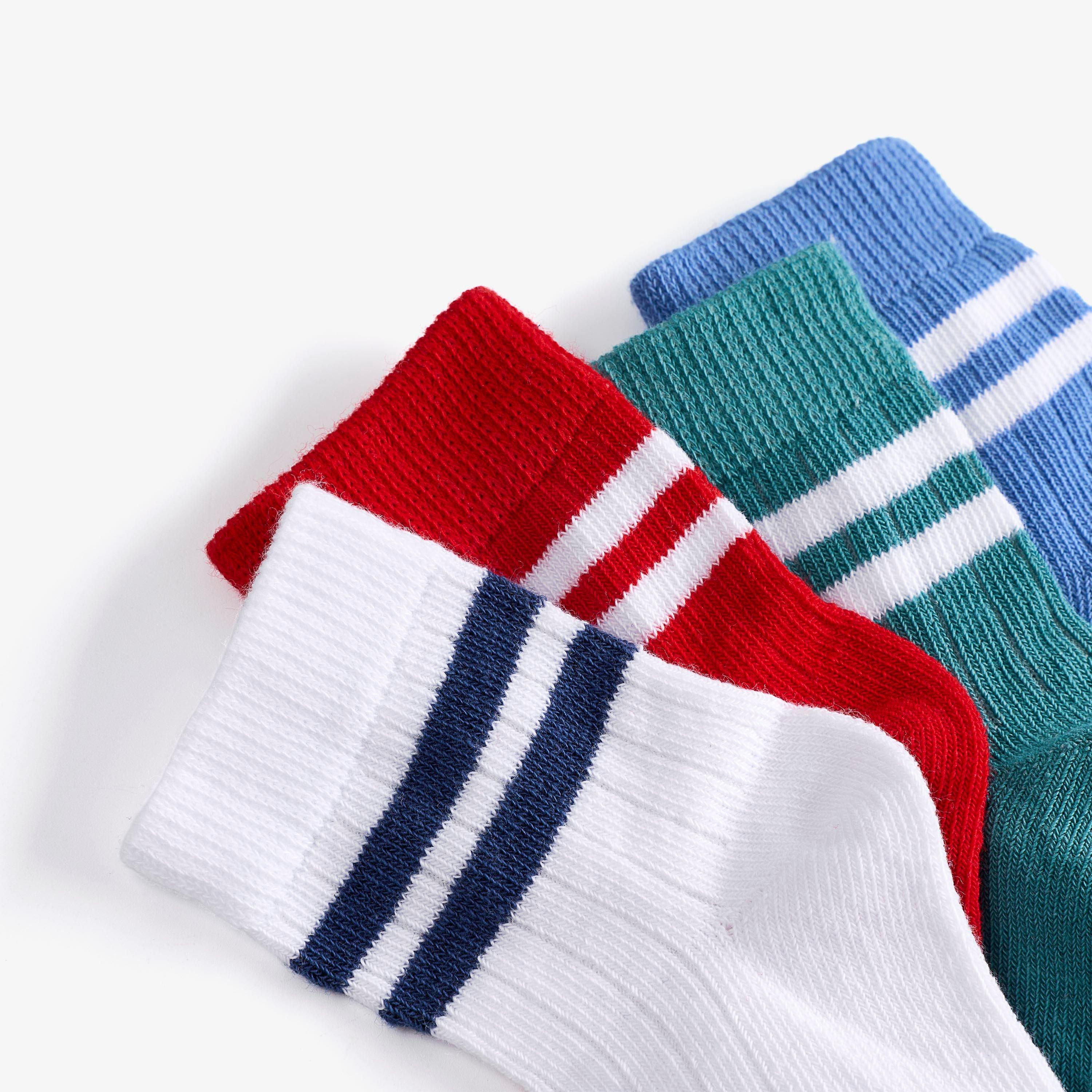 4 Pack Stripe Socks 6-12 months Blue Multicolour Socks, view 4 of 4