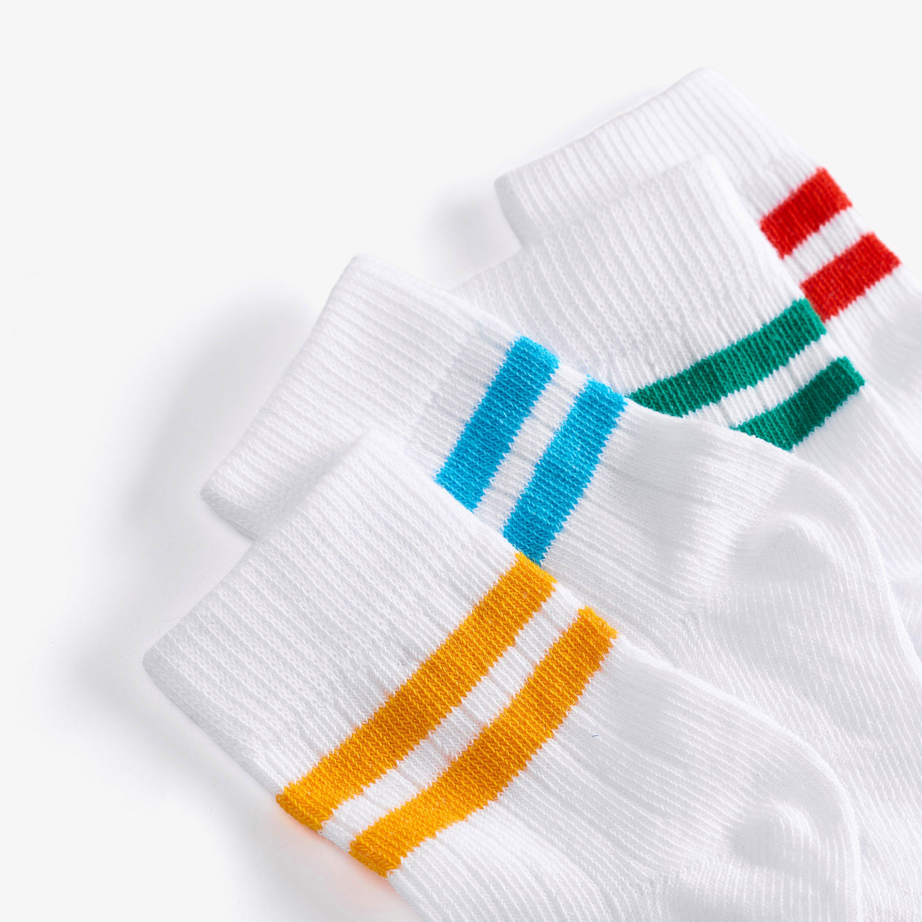 4 Pack Stripe Socks 6-12 months White Multi White Multicolour Socks, view 4 of 4