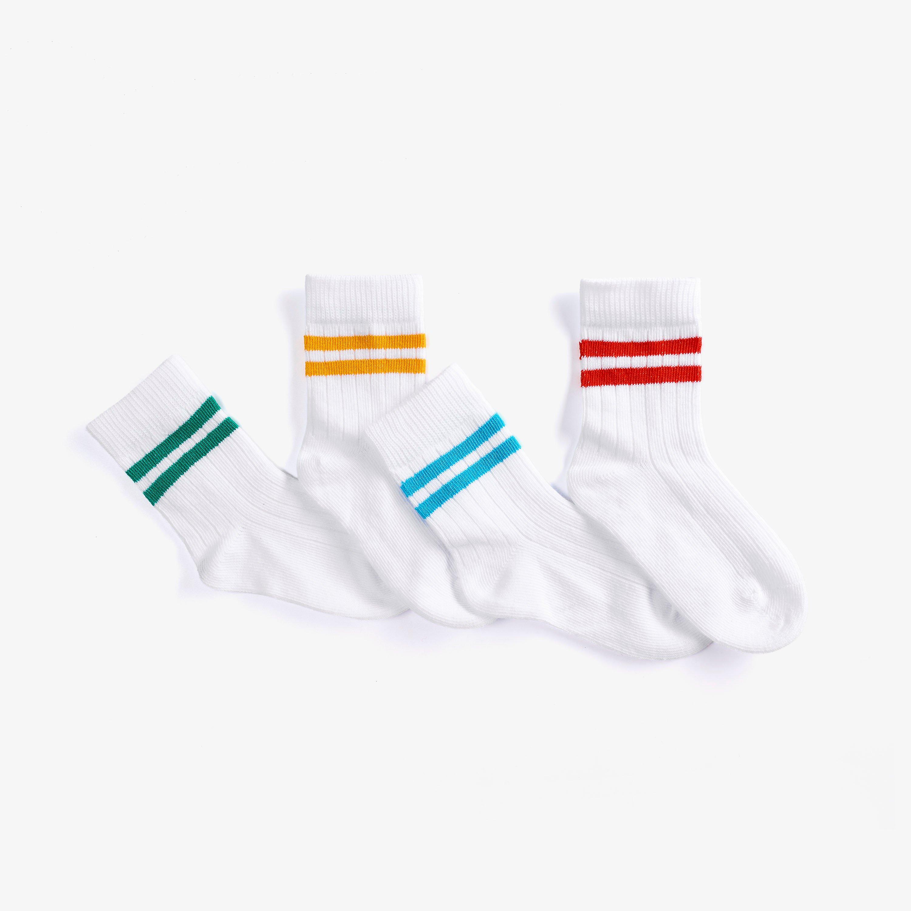 4 Pack Stripe Socks 1-2 years White Multicolour Socks, view 3 of 4