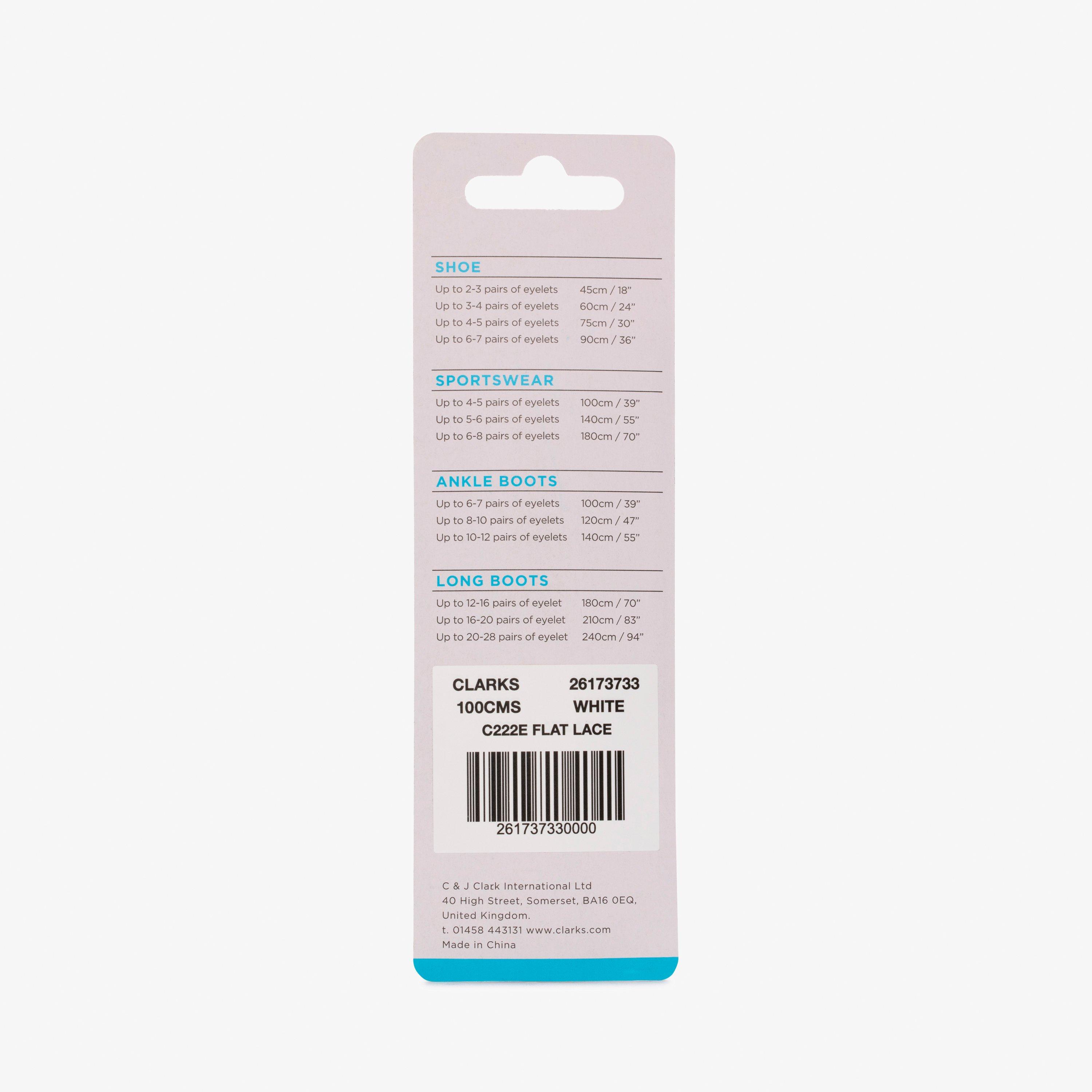 100cm Flat Black Laces — White