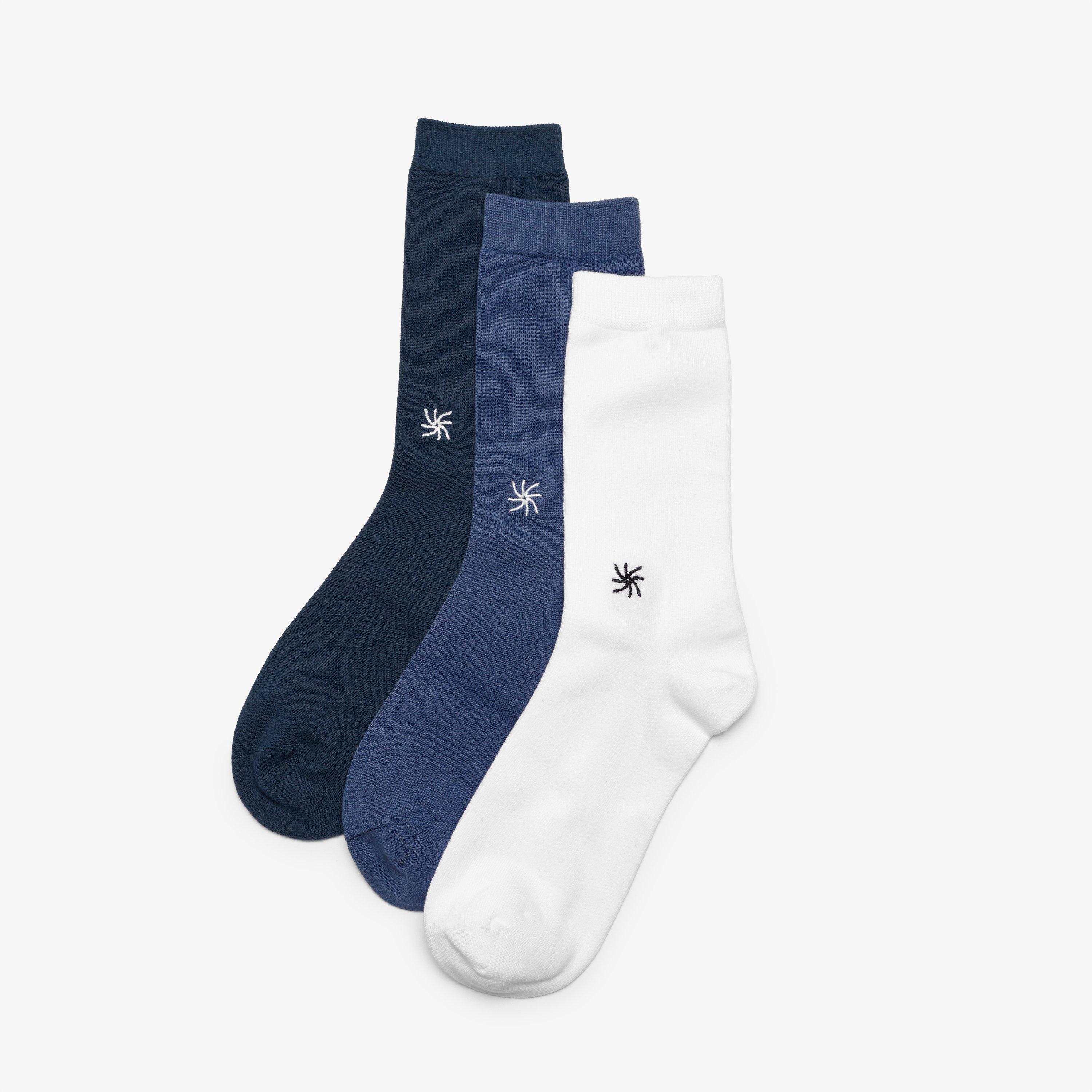 Cloudsteppers 3 Pack Crew Socks Size 6-11 Blue Combination Socks, view 1 of 2