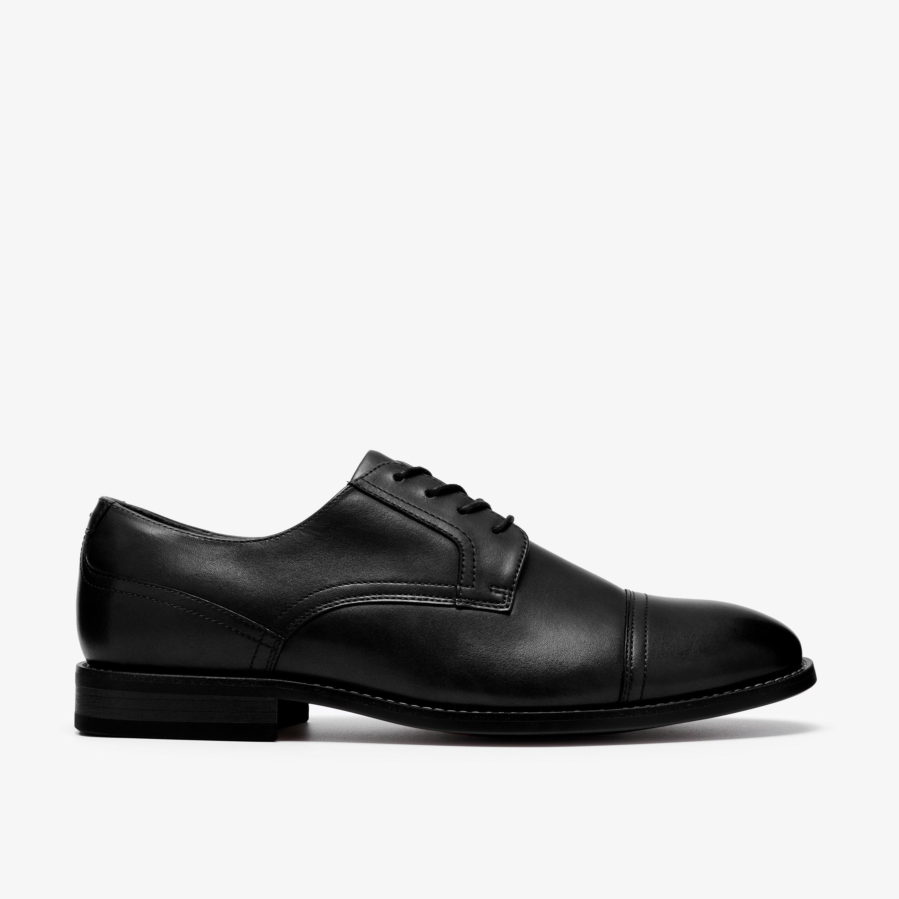 Bowburn Cap Shoe  Black Leather Trouser Shoes, view 1 of 6