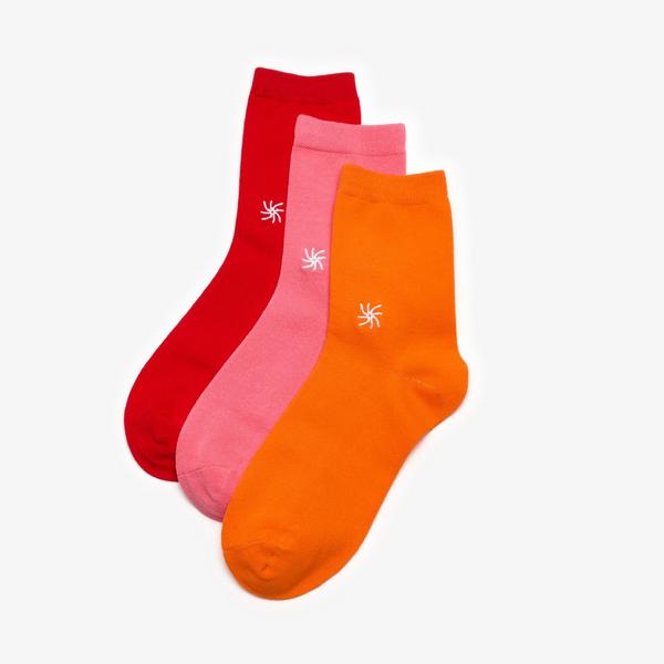 Cloudsteppers 3 Pack Crew Socks Size 2-8 — Pink