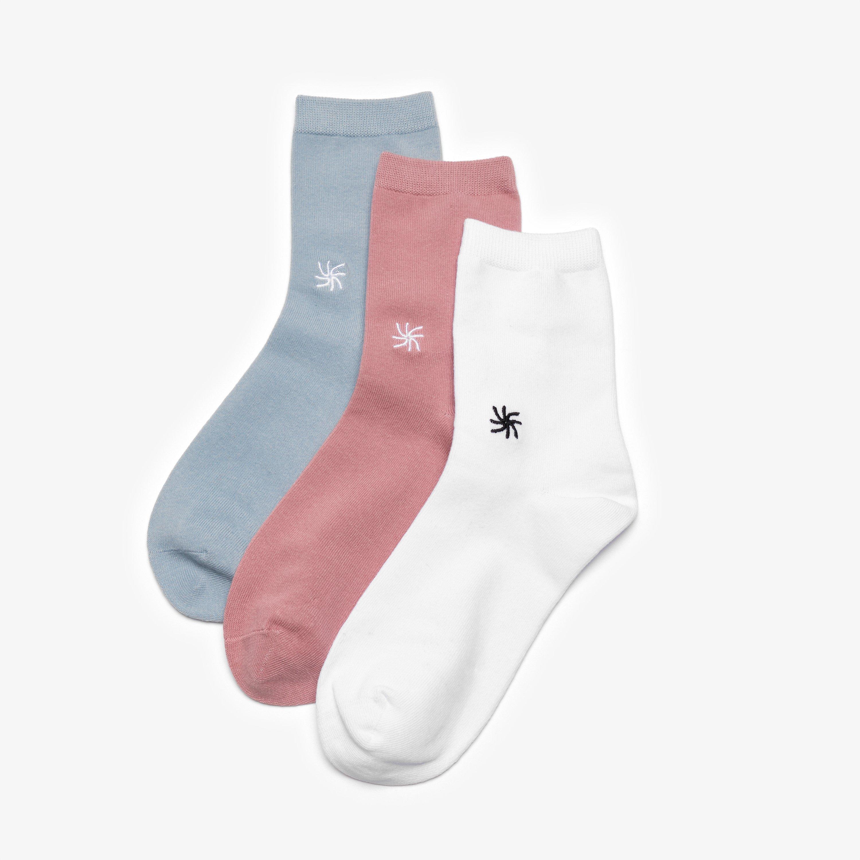 Cloudsteppers 3 Pack Crew Socks Size 2-8 Pastel Socks, view 1 of 2