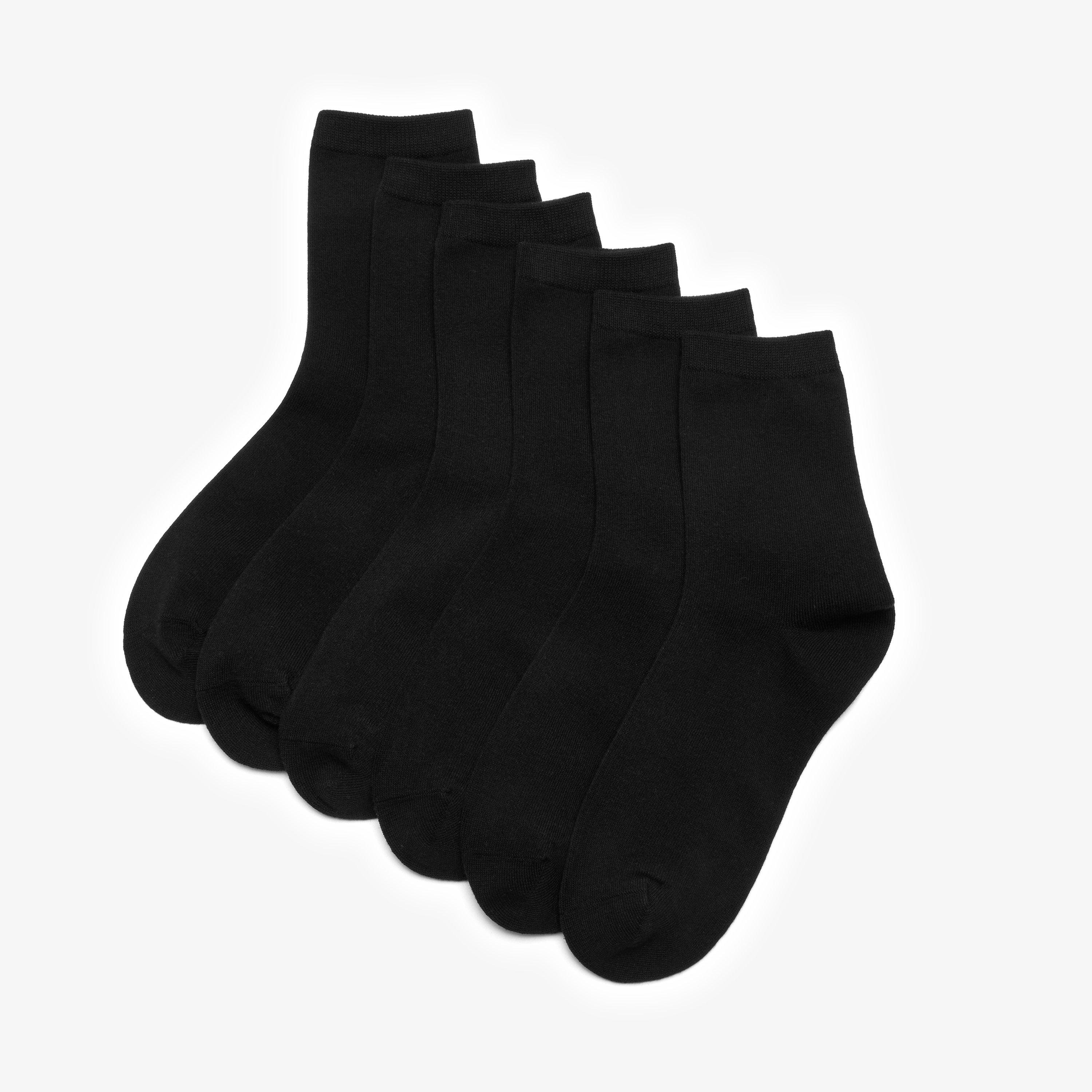 6 Pack Crew Socks Size 6-11 Black Socks, view 1 of 2