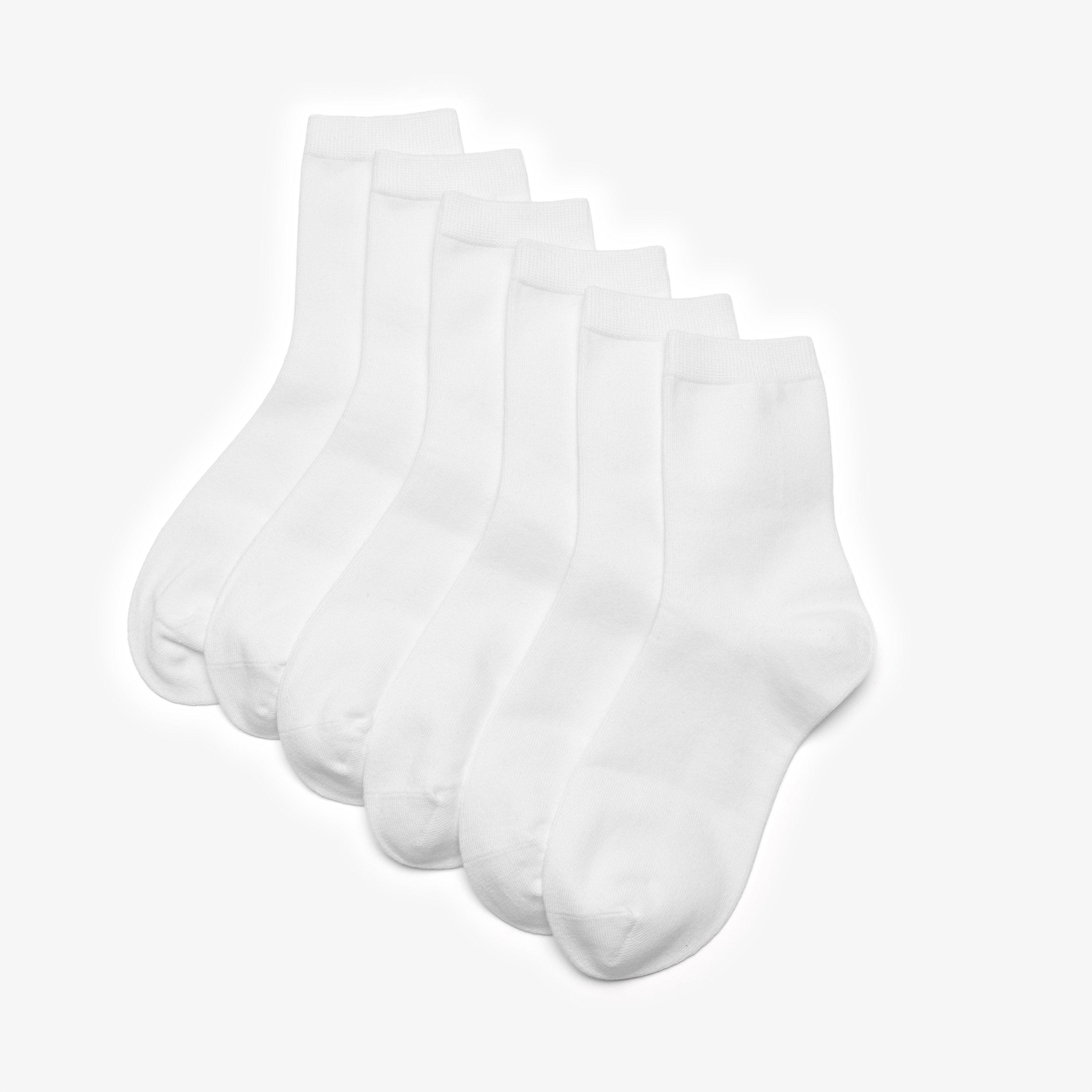6 Pack Crew Socks Size 6-11 White Socks, view 1 of 2