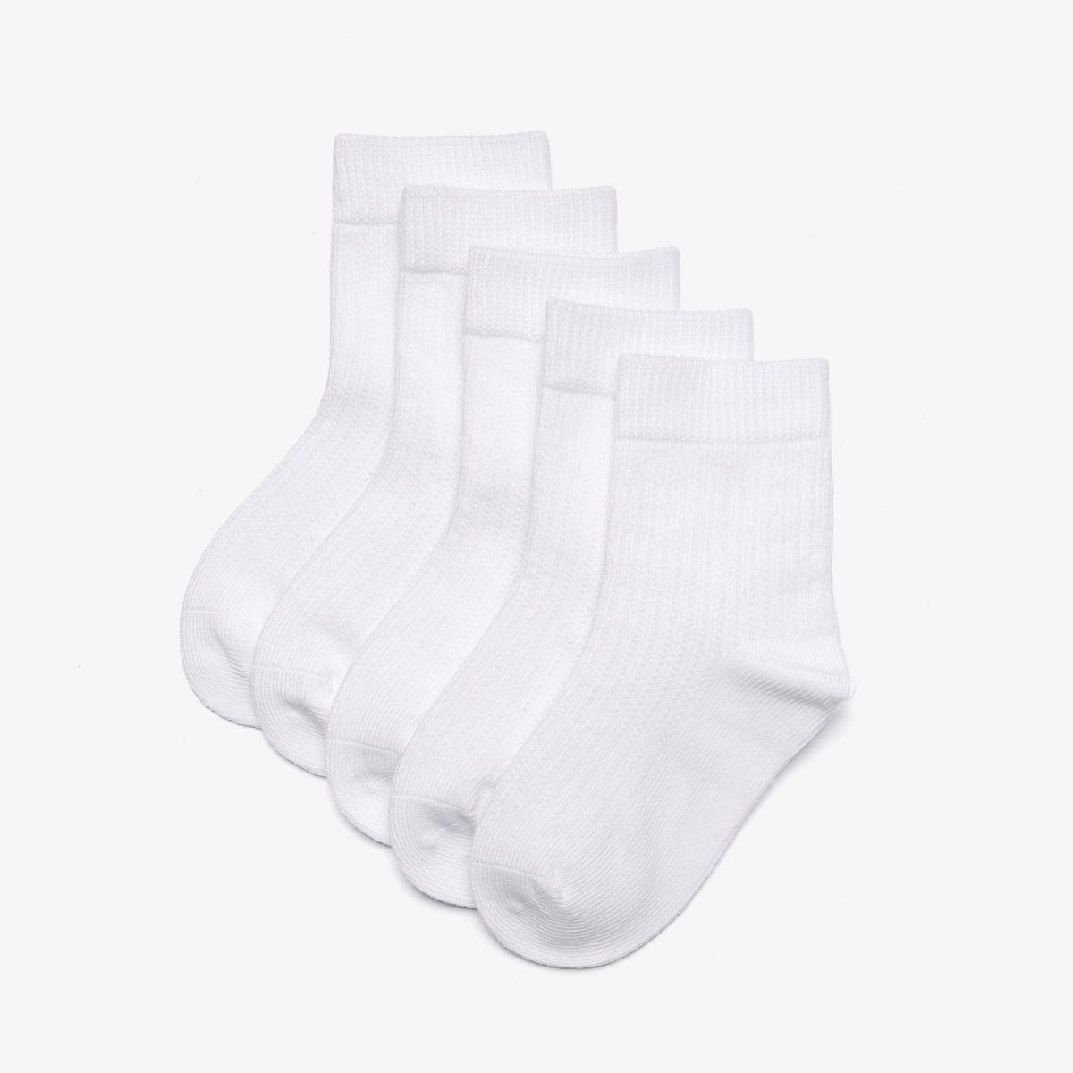 5 Pack Crew Socks 1-2 years — White